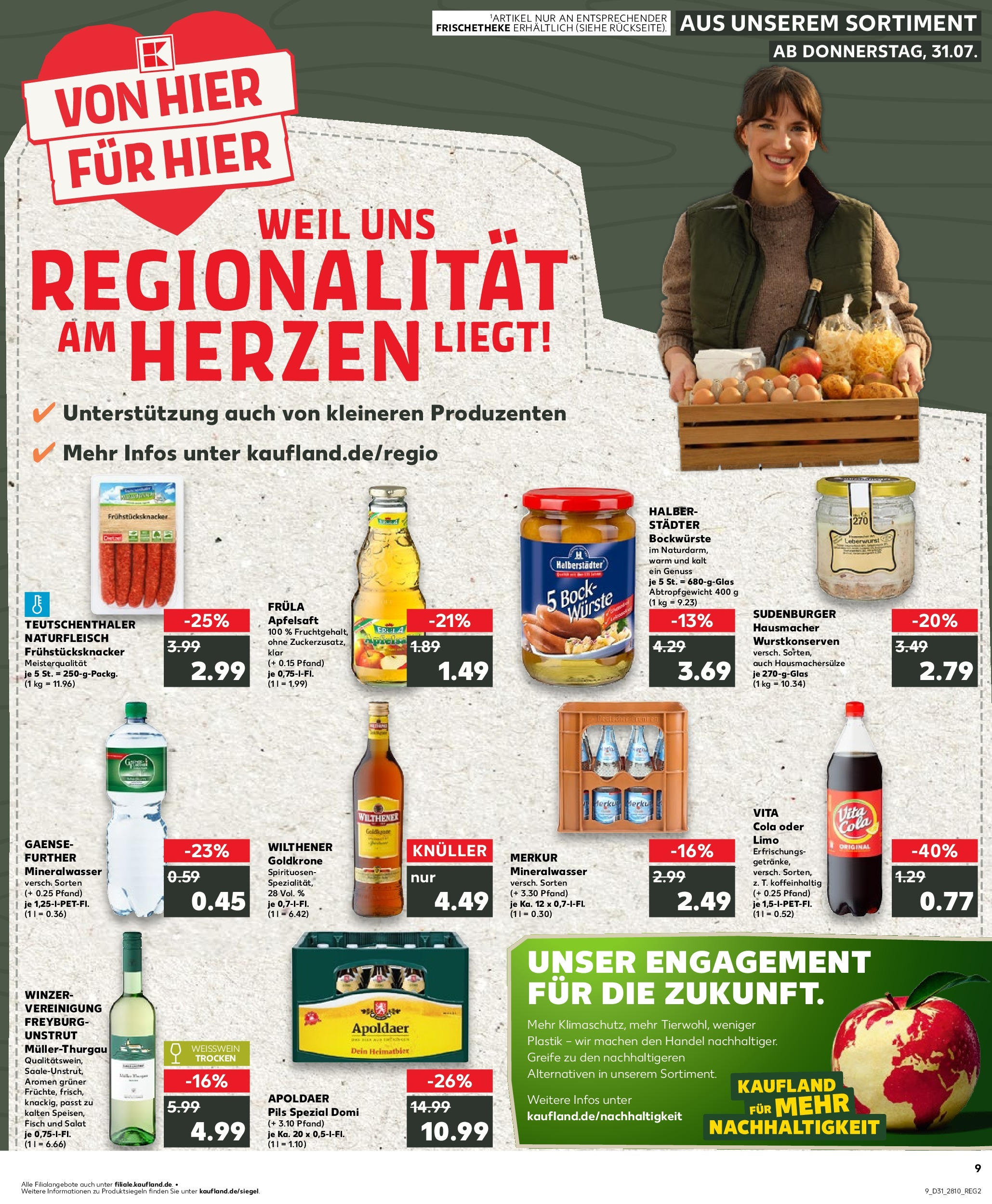 Prospekt Kaufland ab 31.07.2025 » Angebote und Werbung Online | Seite: 9 | Produkte: Cola, Weißwein, Weißwein trocken, Fisch Prospekt Kaufland ab 31.07.2025 » Angebote Online zum Blättern | Seite: 9 | Produkte: Cola, Weißwein, Weißwein trocken, Fisch