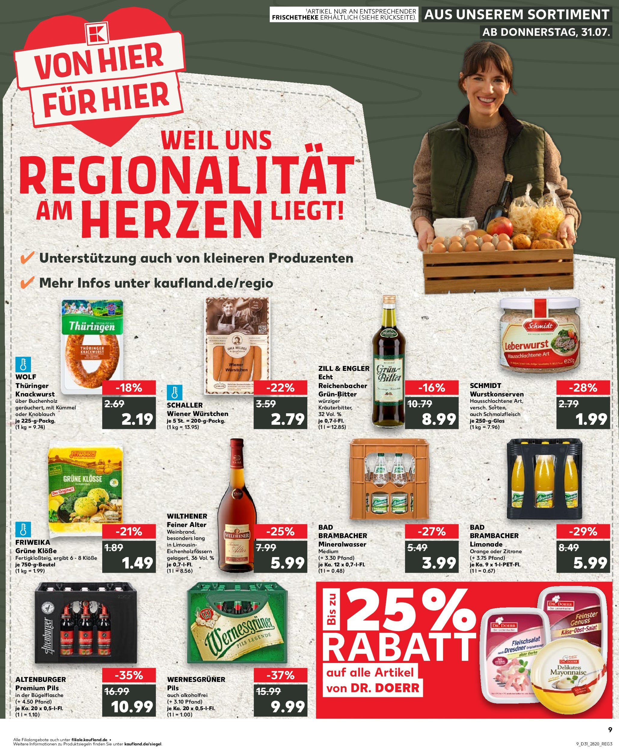Prospekt Kaufland ab 31.07.2025 » Angebote und Werbung Online | Seite: 9 | Produkte: Wilthener, Pils, Wernesgruner, Mineralwasser Prospekt Kaufland ab 31.07.2025 » Angebote Online zum Blättern | Seite: 9 | Produkte: Wilthener, Pils, Wernesgruner, Mineralwasser