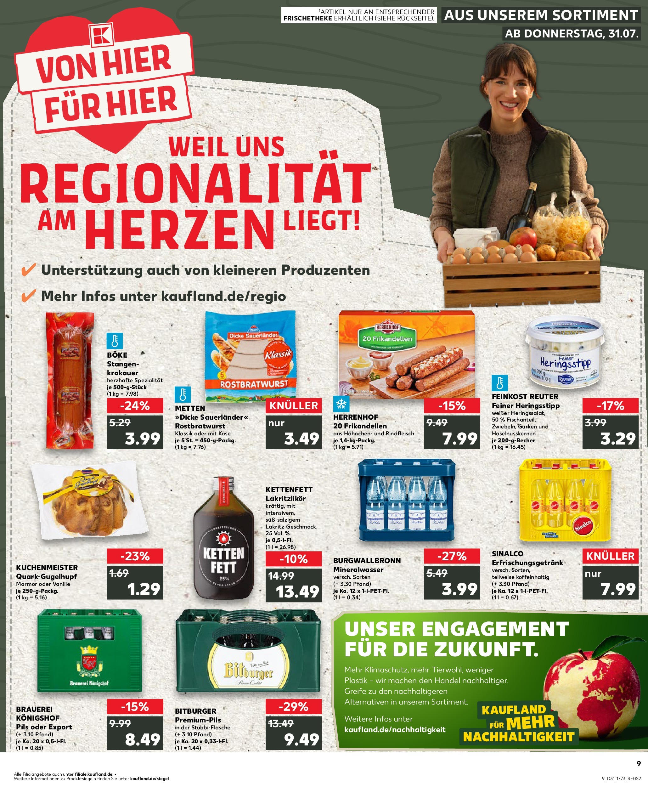 Prospekt Kaufland ab 31.07.2025 » Angebote und Werbung Online | Seite: 9 | Produkte: Sinalco, Bitburger, Käse, Mineralwasser Prospekt Kaufland ab 31.07.2025 » Angebote Online zum Blättern | Seite: 9 | Produkte: Sinalco, Bitburger, Käse, Mineralwasser