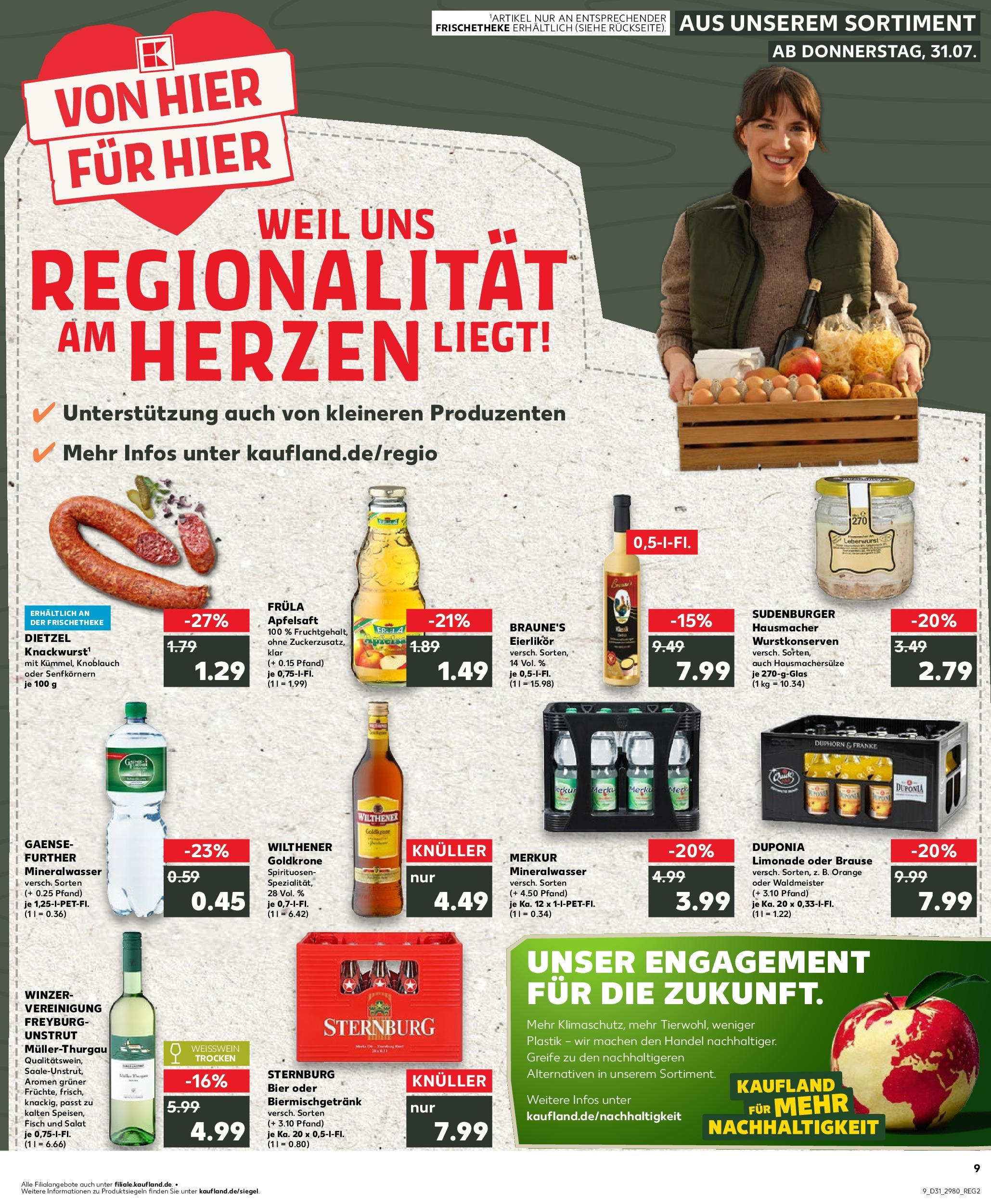 Prospekt Kaufland ab 31.07.2025 » Angebote und Werbung Online | Seite: 9 | Produkte: Wilthener, Bier, Mineralwasser, Fisch Prospekt Kaufland ab 31.07.2025 » Angebote Online zum Blättern | Seite: 9 | Produkte: Wilthener, Bier, Mineralwasser, Fisch