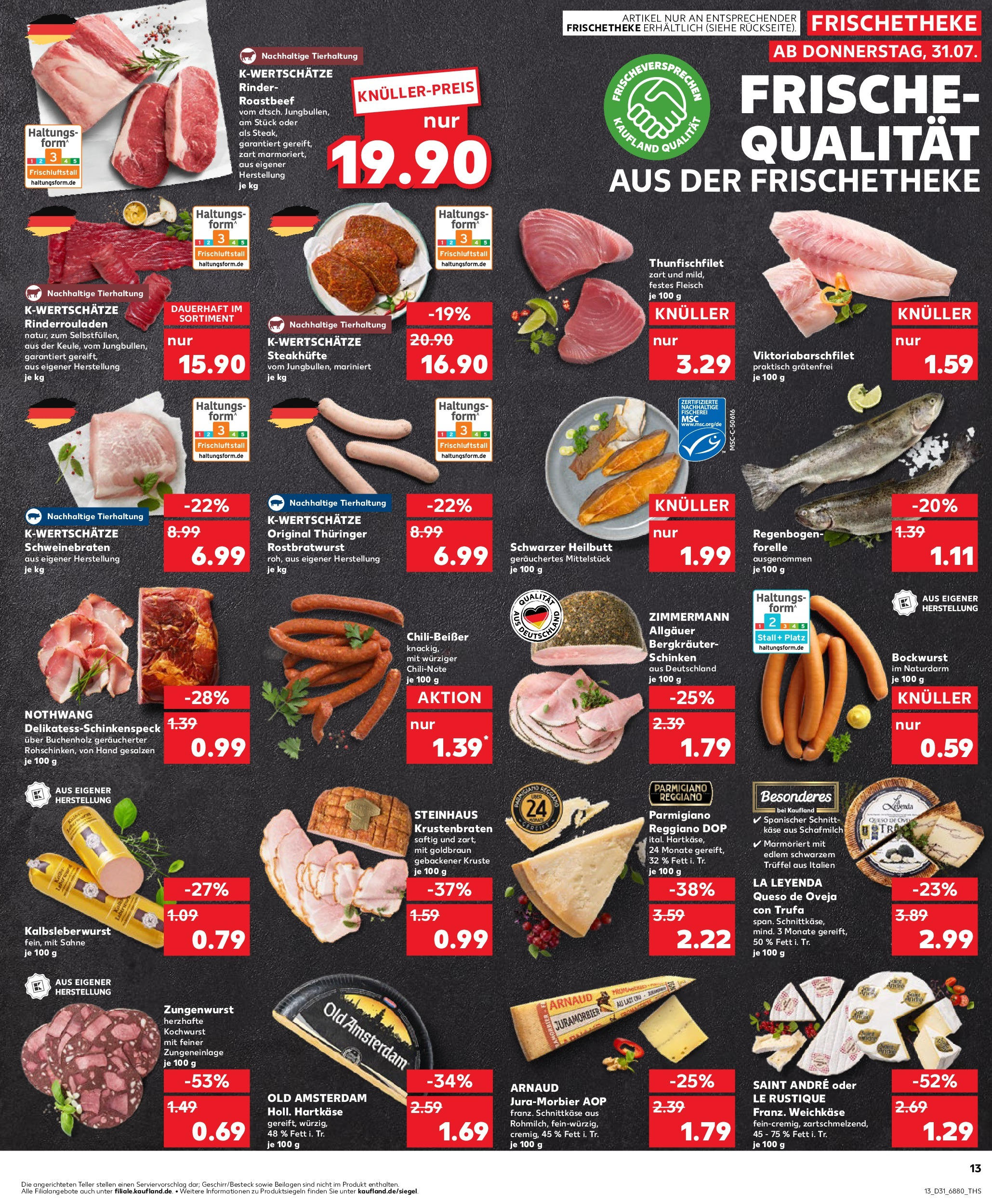 Prospekt Kaufland ab 31.07.2025 » Angebote und Werbung Online | Seite: 13 | Produkte: Chili, Schinken, Sahne, Fleisch Prospekt Kaufland ab 31.07.2025 » Angebote Online zum Blättern | Seite: 13 | Produkte: Chili, Schinken, Sahne, Fleisch