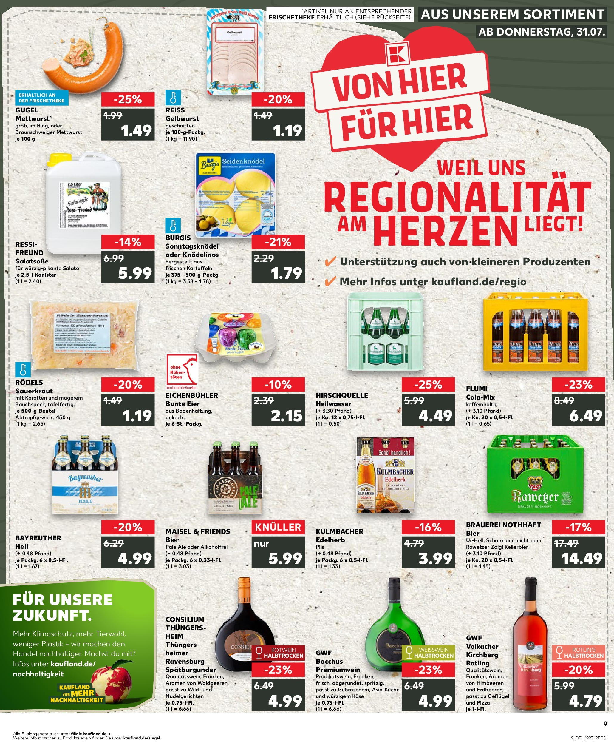 Prospekt Kaufland ab 31.07.2025 » Angebote und Werbung Online | Seite: 9 | Produkte: Himbeeren, Weißwein, Pils, Kartoffeln Prospekt Kaufland ab 31.07.2025 » Angebote Online zum Blättern | Seite: 9 | Produkte: Himbeeren, Weißwein, Pils, Kartoffeln