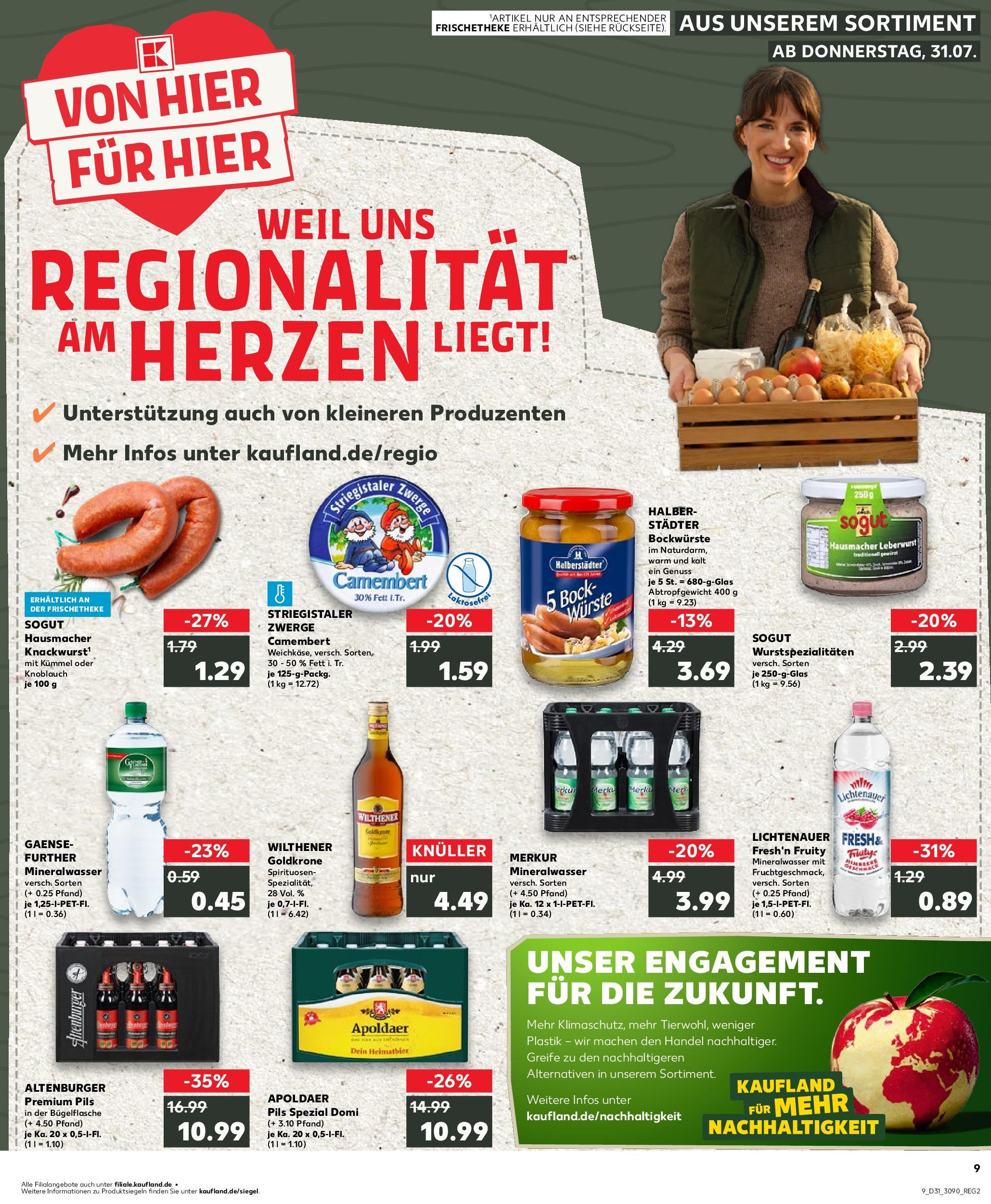 Prospekt Kaufland ab 31.07.2025 » Angebote und Werbung Online | Seite: 9 | Produkte: Wilthener, Pils, Mineralwasser, Knoblauch Prospekt Kaufland ab 31.07.2025 » Angebote Online zum Blättern | Seite: 9 | Produkte: Wilthener, Pils, Mineralwasser, Knoblauch