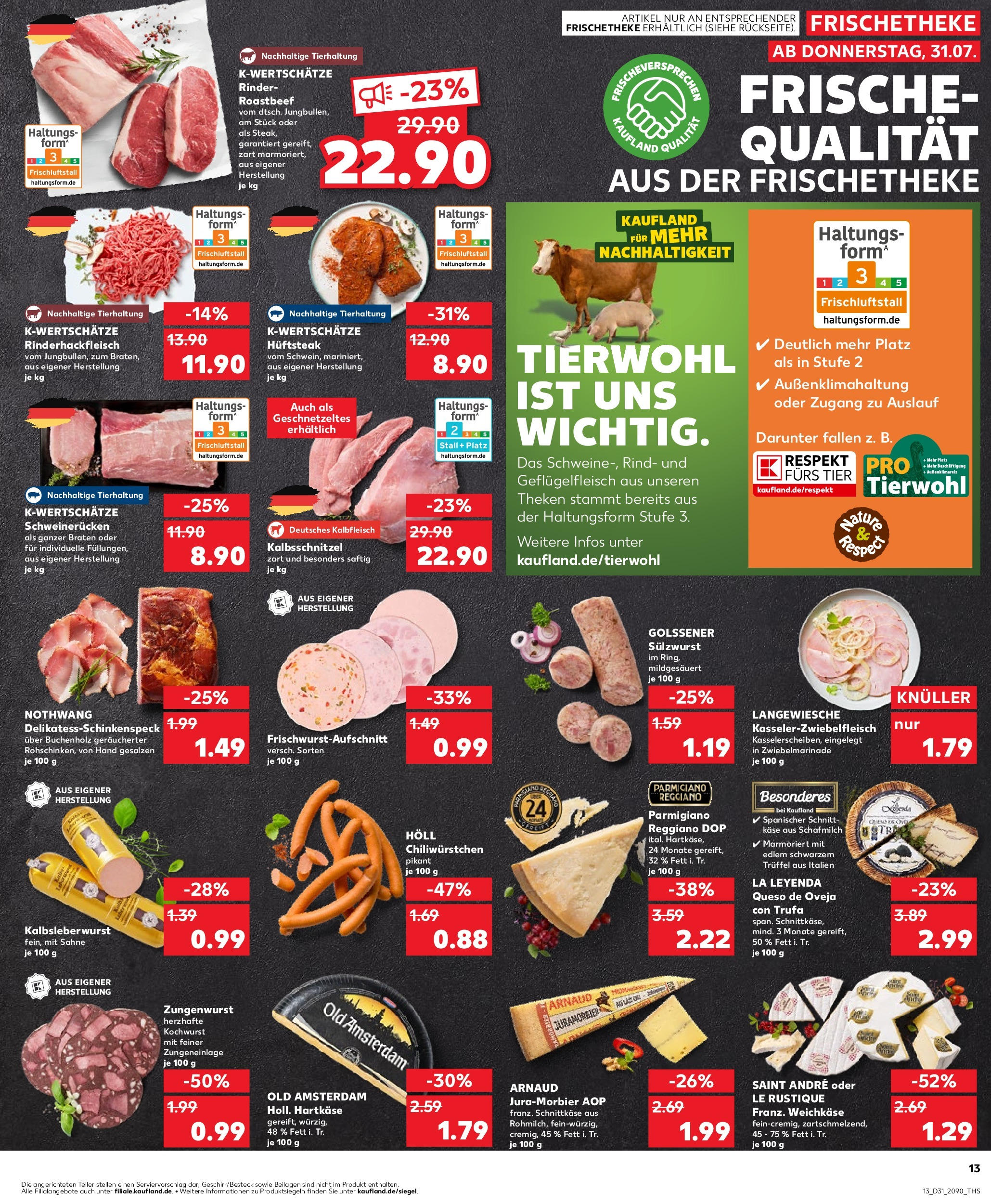 Prospekt Kaufland ab 31.07.2025 » Angebote und Werbung Online | Seite: 13 | Produkte: Käse, Roastbeef, Chili, Steak Prospekt Kaufland ab 31.07.2025 » Angebote Online zum Blättern | Seite: 13 | Produkte: Käse, Roastbeef, Chili, Steak