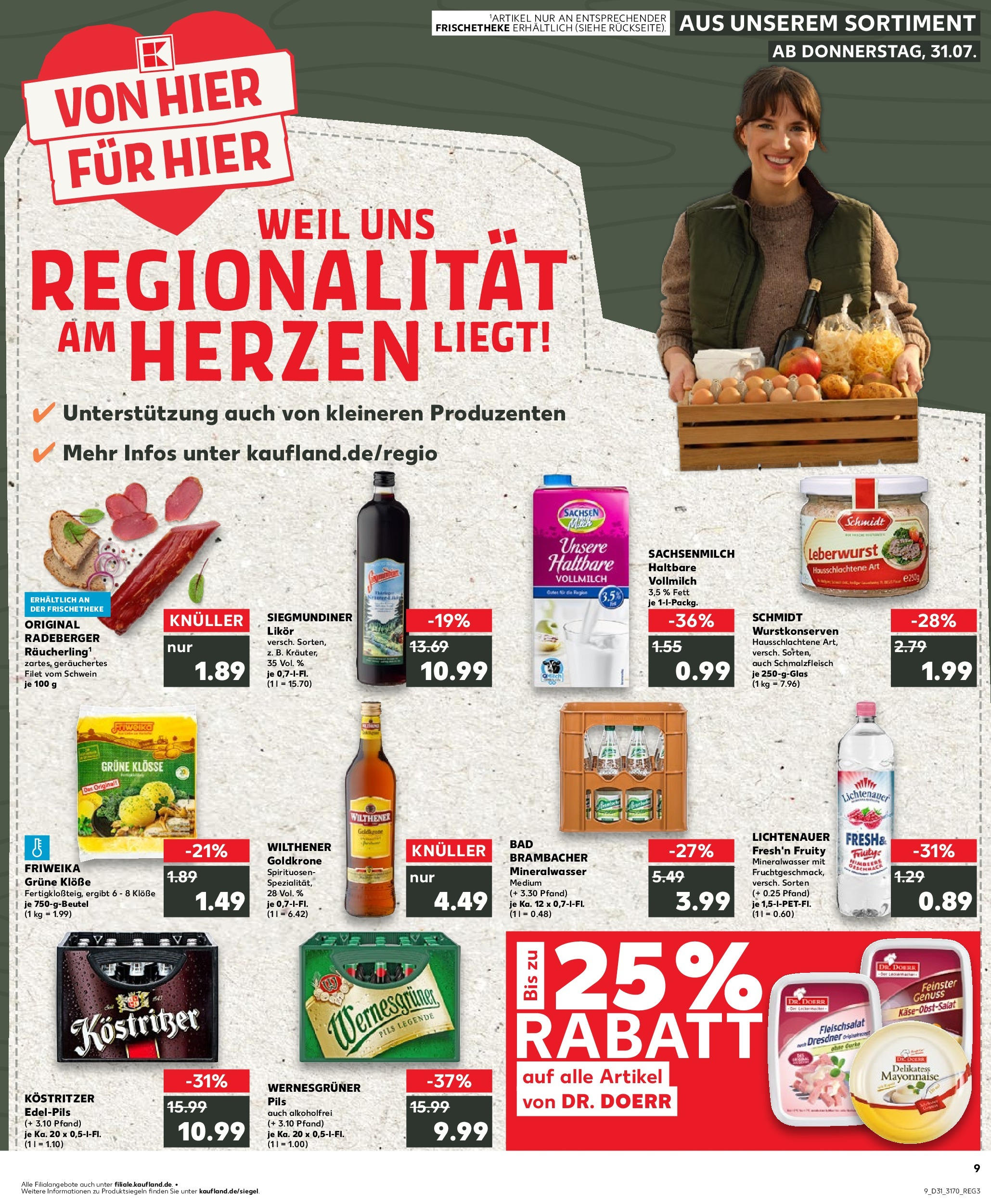 Prospekt Kaufland ab 31.07.2025 » Angebote und Werbung Online | Seite: 9 | Produkte: Kostritzer, Pils, Wernesgruner, Mayonnaise Prospekt Kaufland ab 31.07.2025 » Angebote Online zum Blättern | Seite: 9 | Produkte: Kostritzer, Pils, Wernesgruner, Mayonnaise