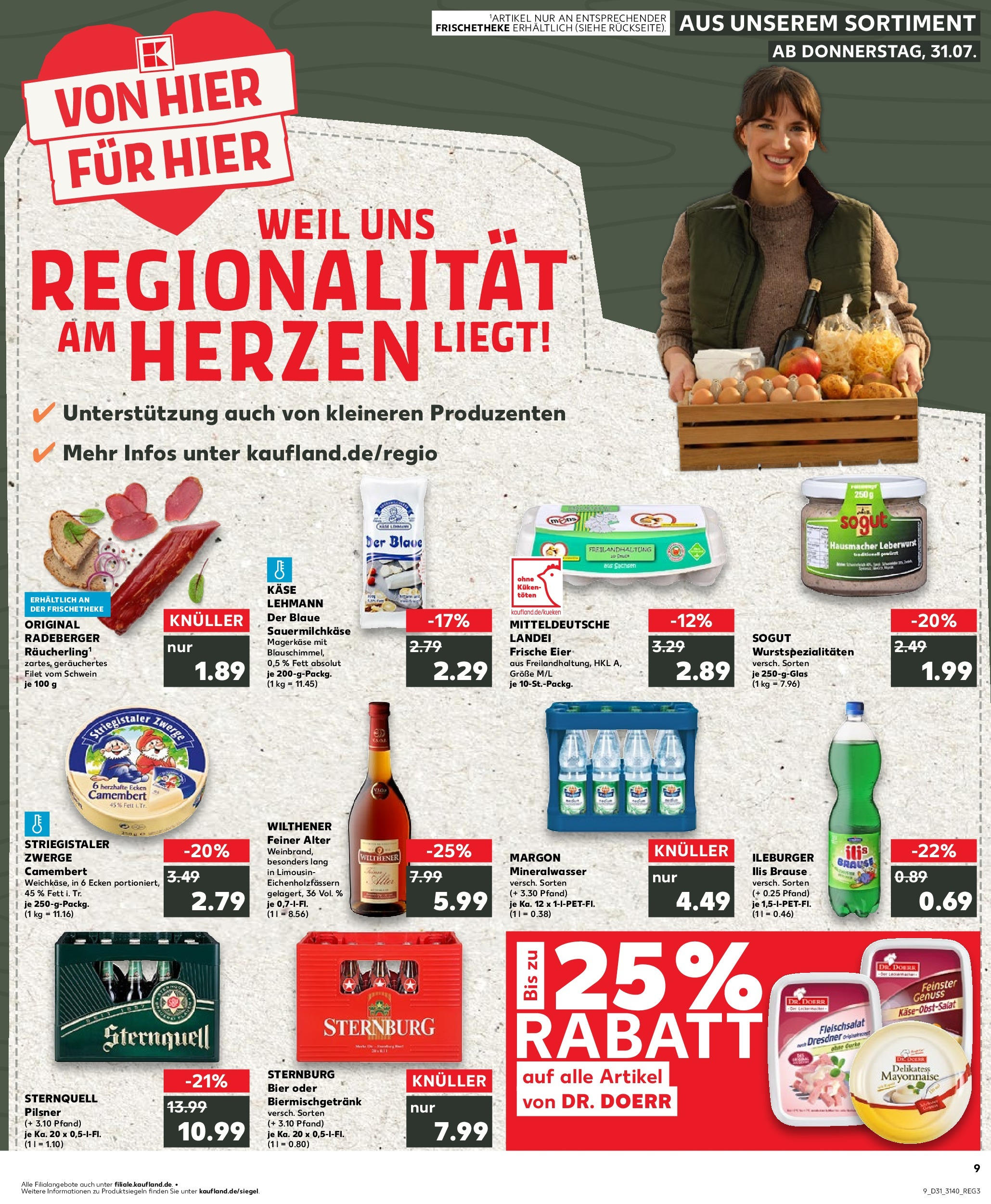 Prospekt Kaufland ab 31.07.2025 » Angebote und Werbung Online | Seite: 9 | Produkte: Wilthener, Käse, Eier, Mineralwasser Prospekt Kaufland ab 31.07.2025 » Angebote Online zum Blättern | Seite: 9 | Produkte: Wilthener, Käse, Eier, Mineralwasser