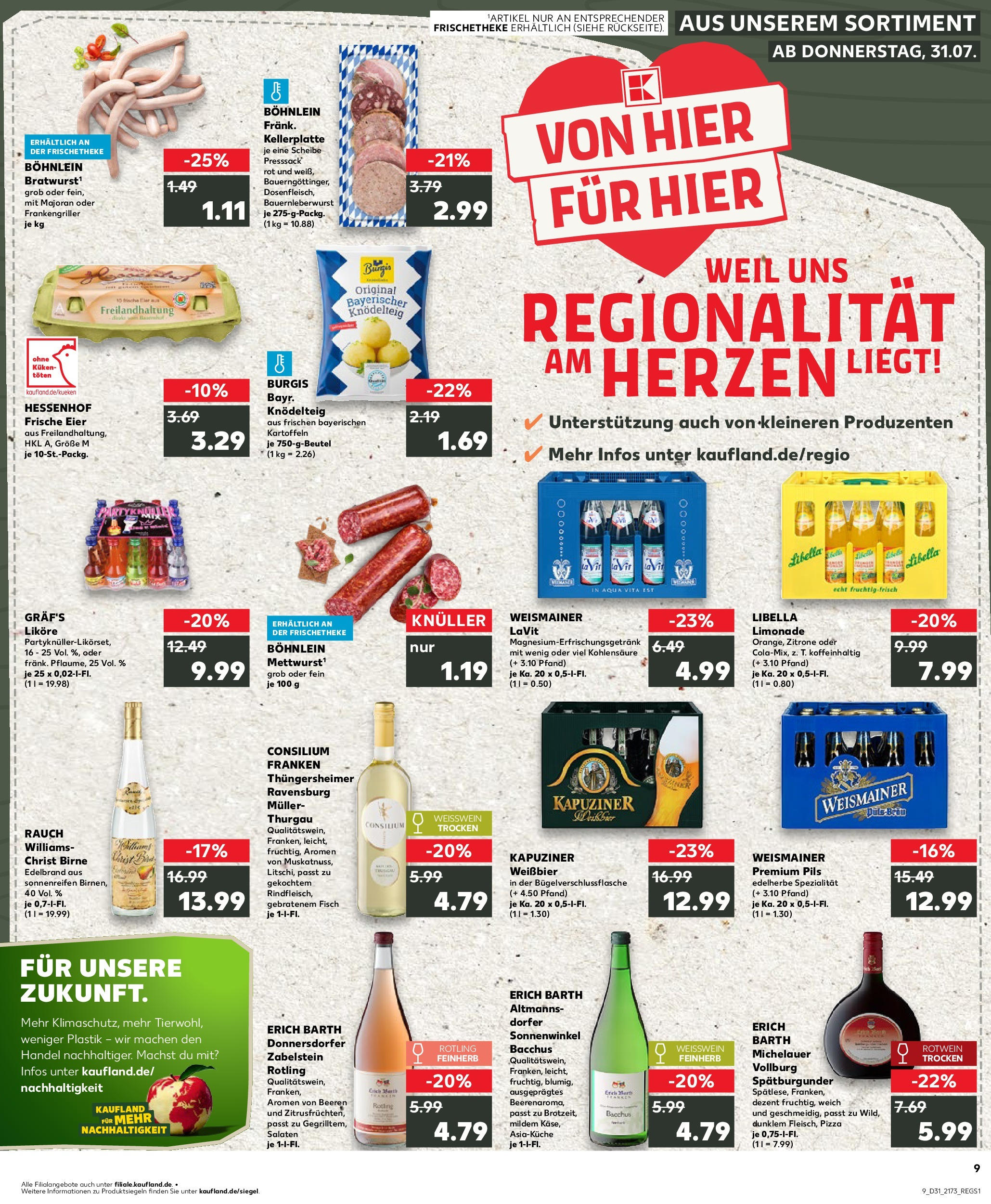 Prospekt Kaufland ab 31.07.2025 » Angebote und Werbung Online | Seite: 9 | Produkte: Pils, Limonade, Kartoffeln, Pizza Prospekt Kaufland ab 31.07.2025 » Angebote Online zum Blättern | Seite: 9 | Produkte: Pils, Limonade, Kartoffeln, Pizza