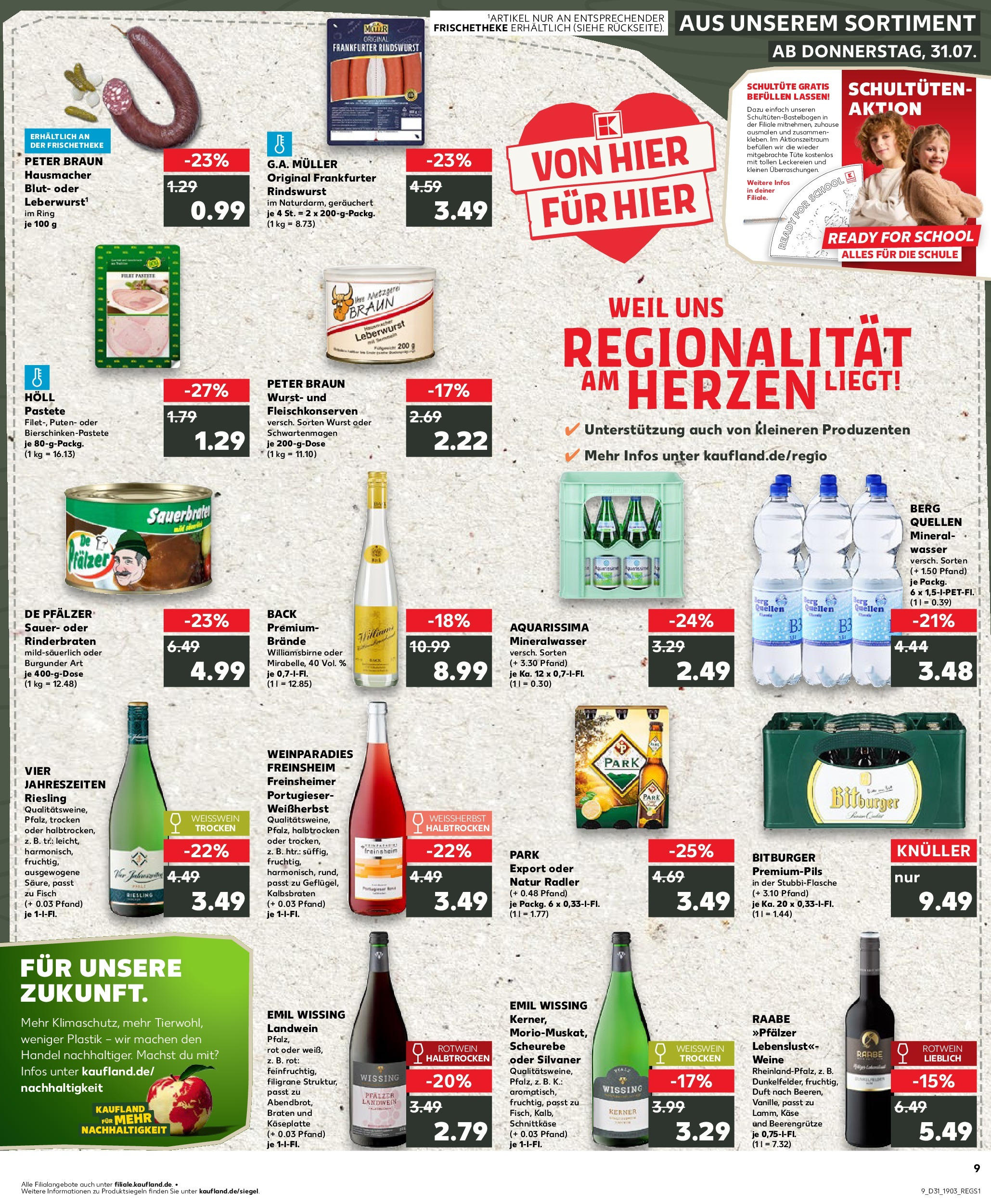 Prospekt Kaufland ab 31.07.2025 » Angebote und Werbung Online | Seite: 9 Prospekt Kaufland ab 31.07.2025 » Angebote Online zum Blättern | Seite: 9