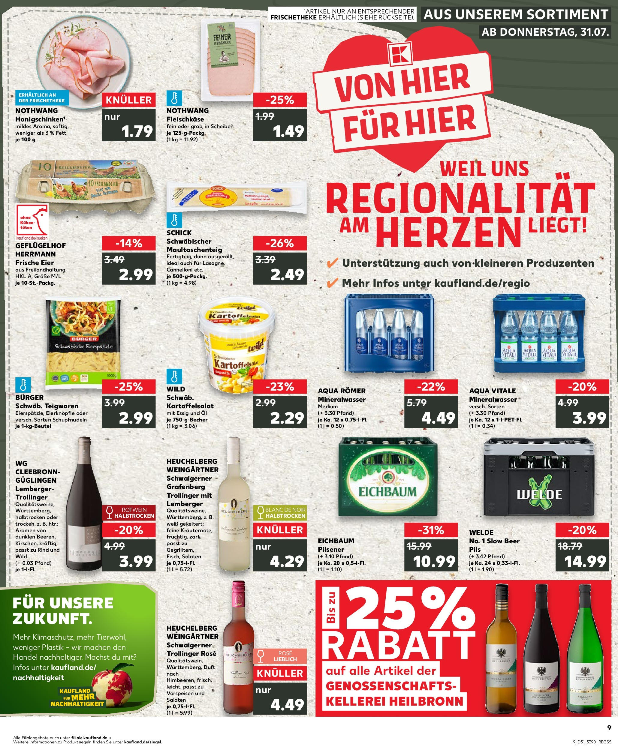 Prospekt Kaufland ab 31.07.2025 » Angebote und Werbung Online | Seite: 9 | Produkte: Essig, Rotwein, Pils, Mineralwasser Prospekt Kaufland ab 31.07.2025 » Angebote Online zum Blättern | Seite: 9 | Produkte: Essig, Rotwein, Pils, Mineralwasser