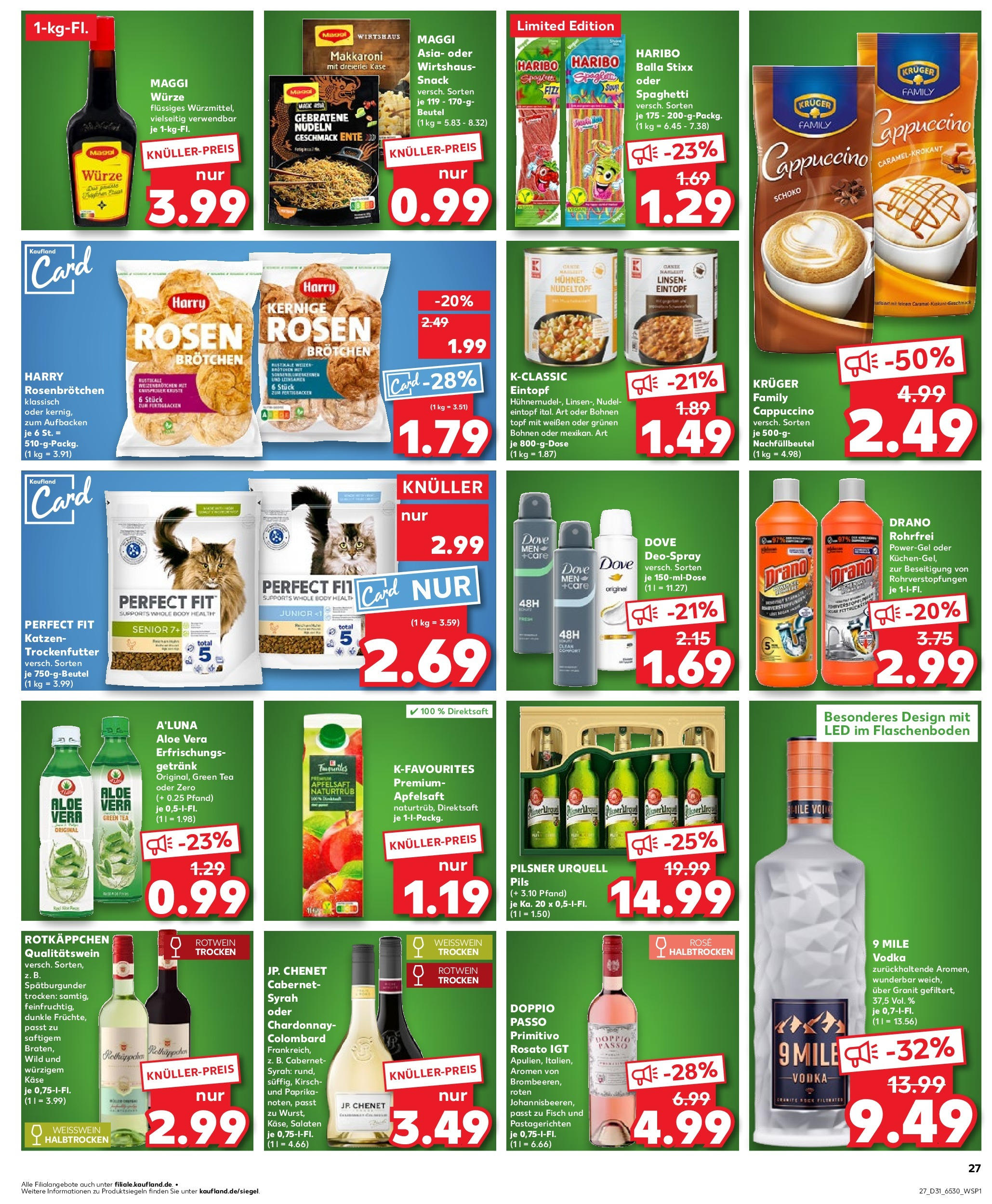 Prospekt Kaufland ab 30.07.2025 » Angebote und Werbung Online | Seite: 27 | Produkte: Rotwein, Pils, Paprika, Doppio Passo Prospekt Kaufland ab 30.07.2025 » Angebote Online zum Blättern | Seite: 27 | Produkte: Rotwein, Pils, Paprika, Doppio Passo