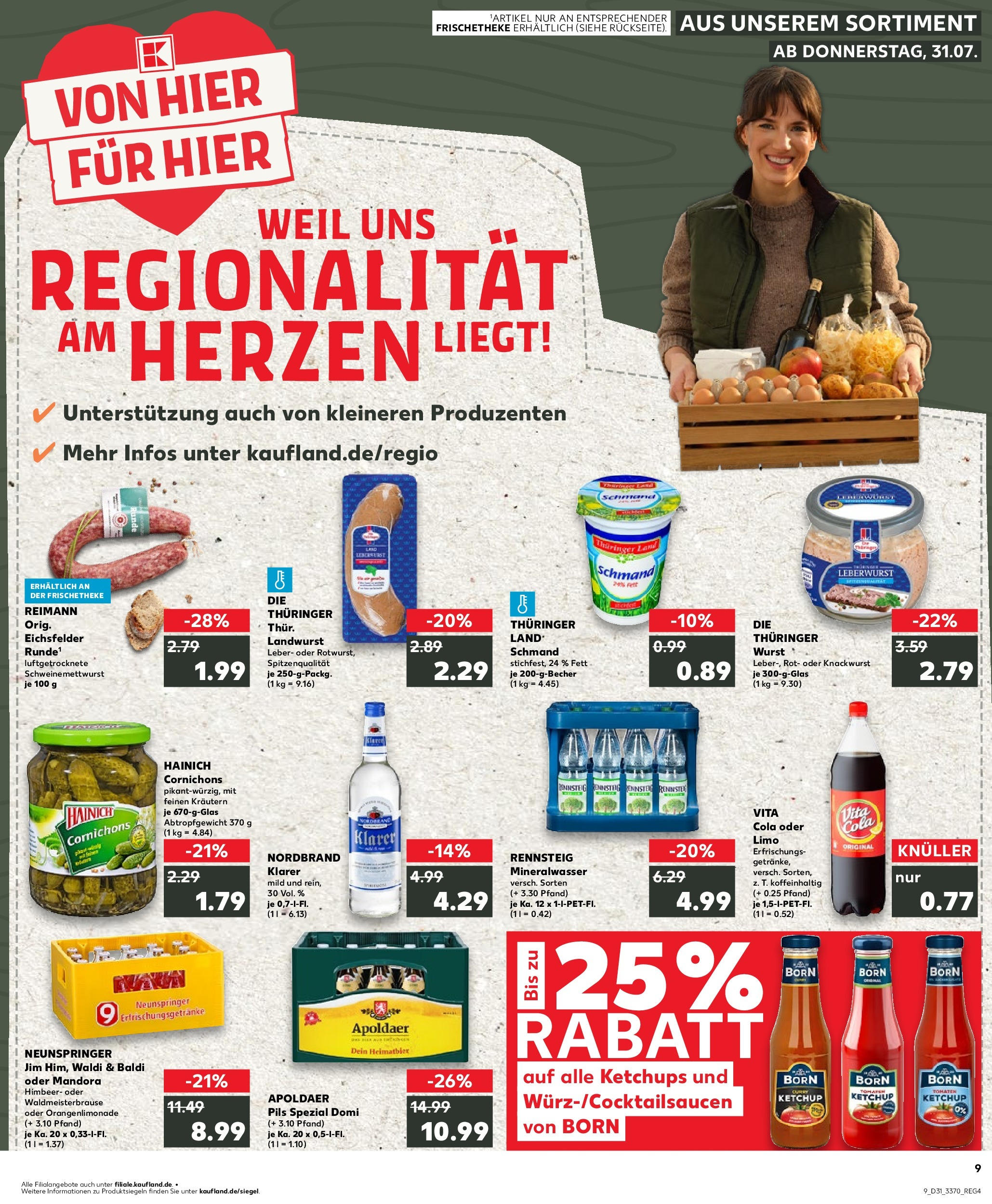 Prospekt Kaufland ab 31.07.2025 » Angebote und Werbung Online | Seite: 9 | Produkte: Cola, Pils, Tomaten, Mineralwasser Prospekt Kaufland ab 31.07.2025 » Angebote Online zum Blättern | Seite: 9 | Produkte: Cola, Pils, Tomaten, Mineralwasser