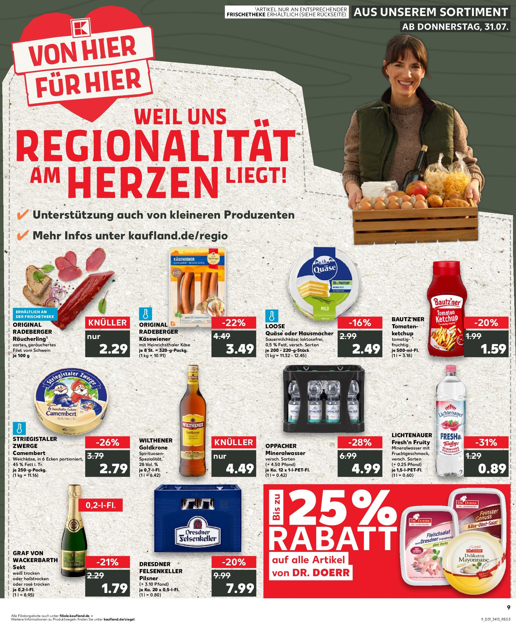 Prospekt Kaufland ab 31.07.2025 » Angebote Online zum Blättern | Seite: 9 | Produkte: Sekt, Tomaten, Himbeere, Ketchup