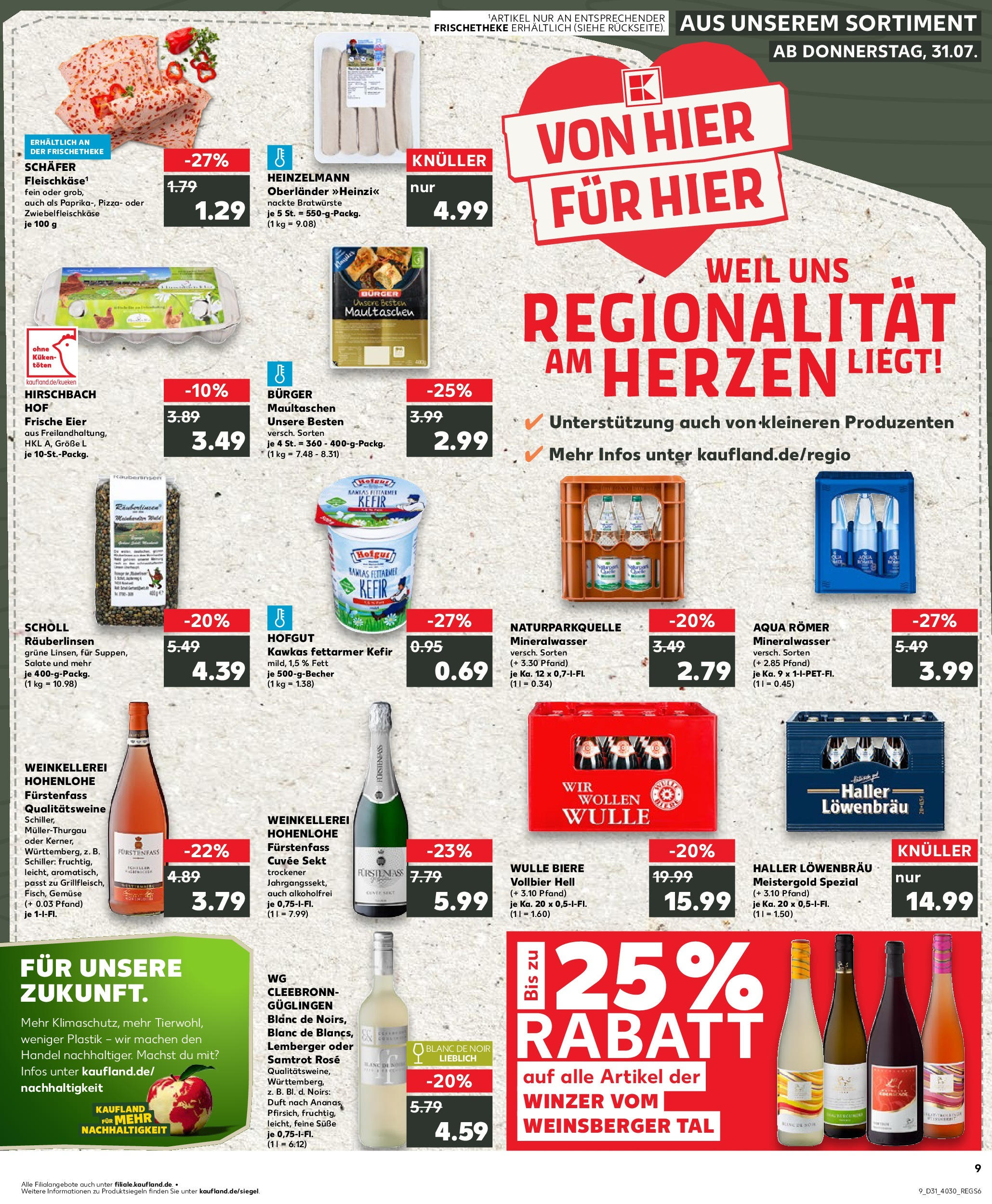 Prospekt Kaufland ab 31.07.2025 » Angebote und Werbung Online | Seite: 9 | Produkte: Eier, Burger, Duft, Maultaschen Prospekt Kaufland ab 31.07.2025 » Angebote Online zum Blättern | Seite: 9 | Produkte: Eier, Burger, Duft, Maultaschen