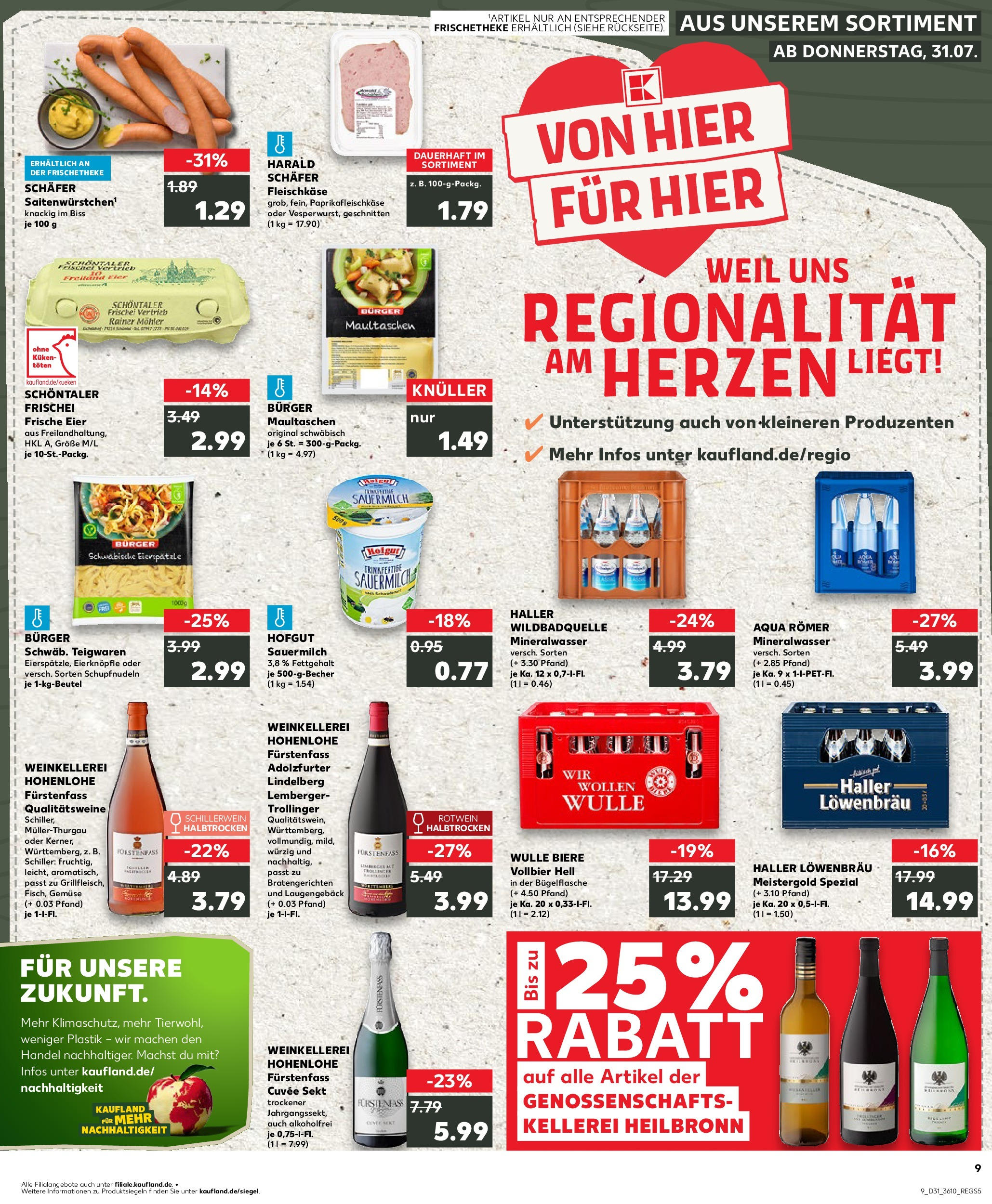 Prospekt Kaufland ab 31.07.2025 » Angebote und Werbung Online | Seite: 9 | Produkte: Eier, Rotwein, Sekt, Pasta Prospekt Kaufland ab 31.07.2025 » Angebote Online zum Blättern | Seite: 9 | Produkte: Eier, Rotwein, Sekt, Pasta