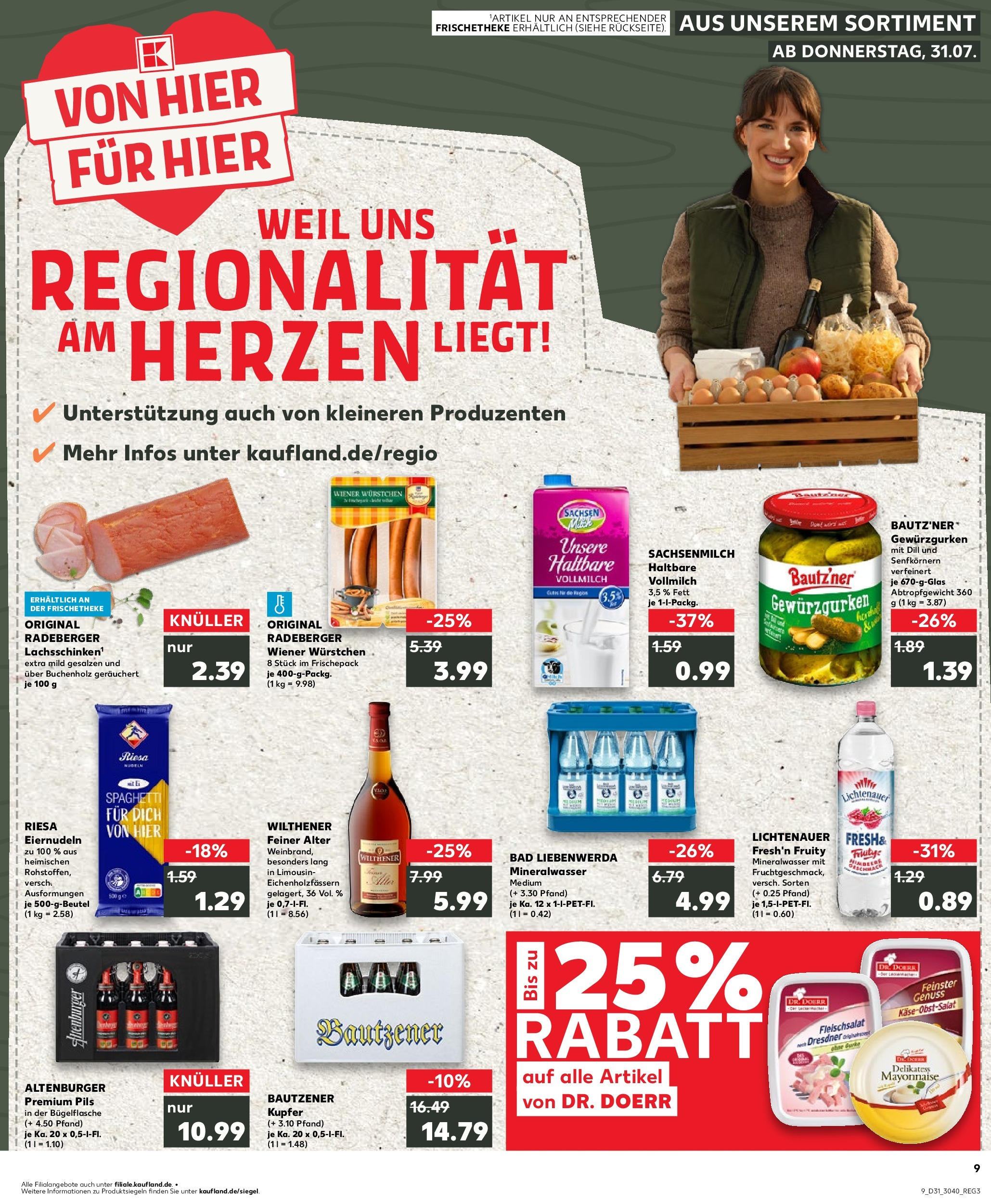 Prospekt Kaufland ab 31.07.2025 » Angebote und Werbung Online | Seite: 9 | Produkte: Bad, Pils, Dill, Pasta Prospekt Kaufland ab 31.07.2025 » Angebote Online zum Blättern | Seite: 9 | Produkte: Bad, Pils, Dill, Pasta