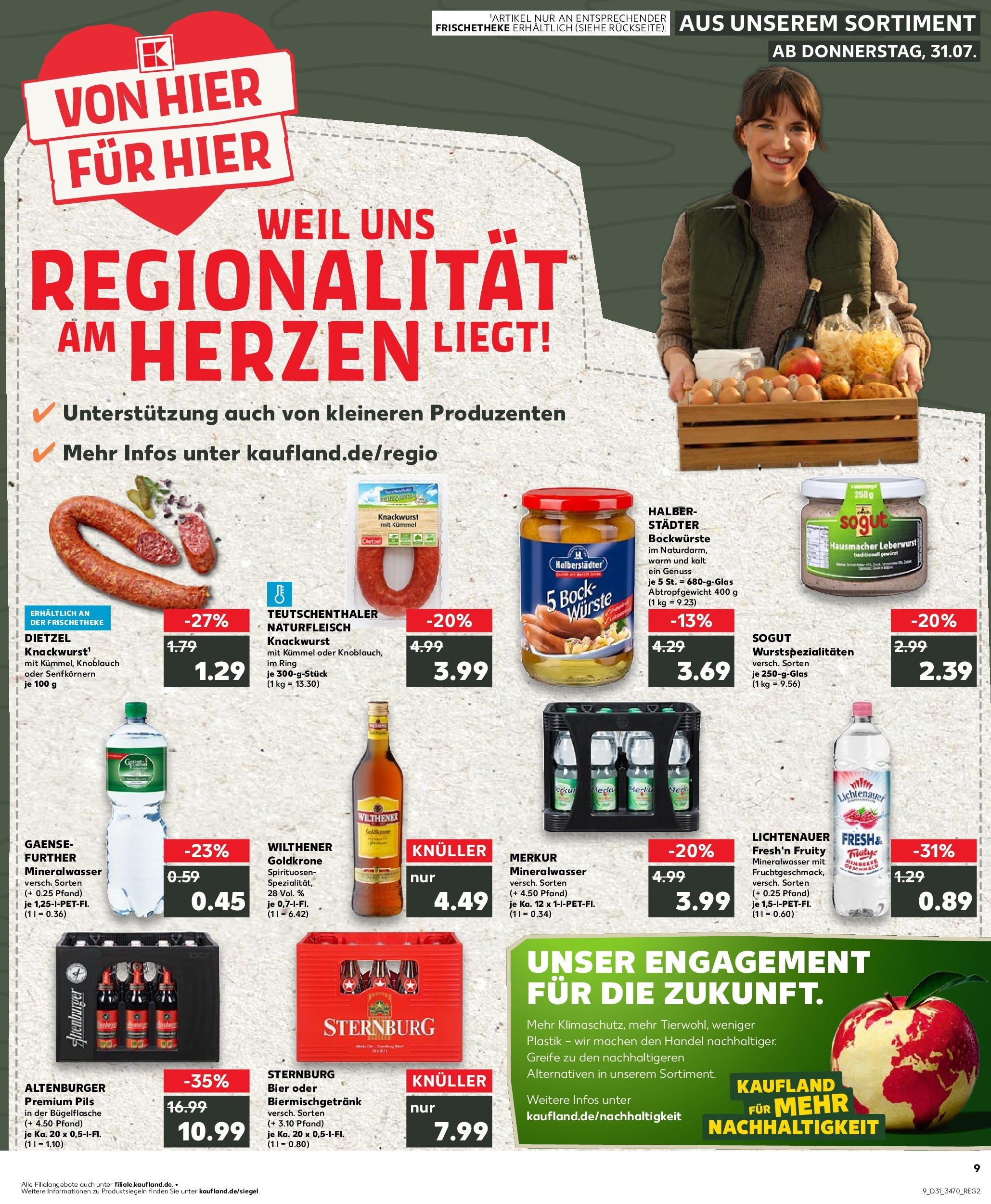 Prospekt Kaufland ab 30.07.2025 » Angebote Online zum Blättern | Seite: 9 | Produkte: Wilthener, Bier, Pils, Knoblauch