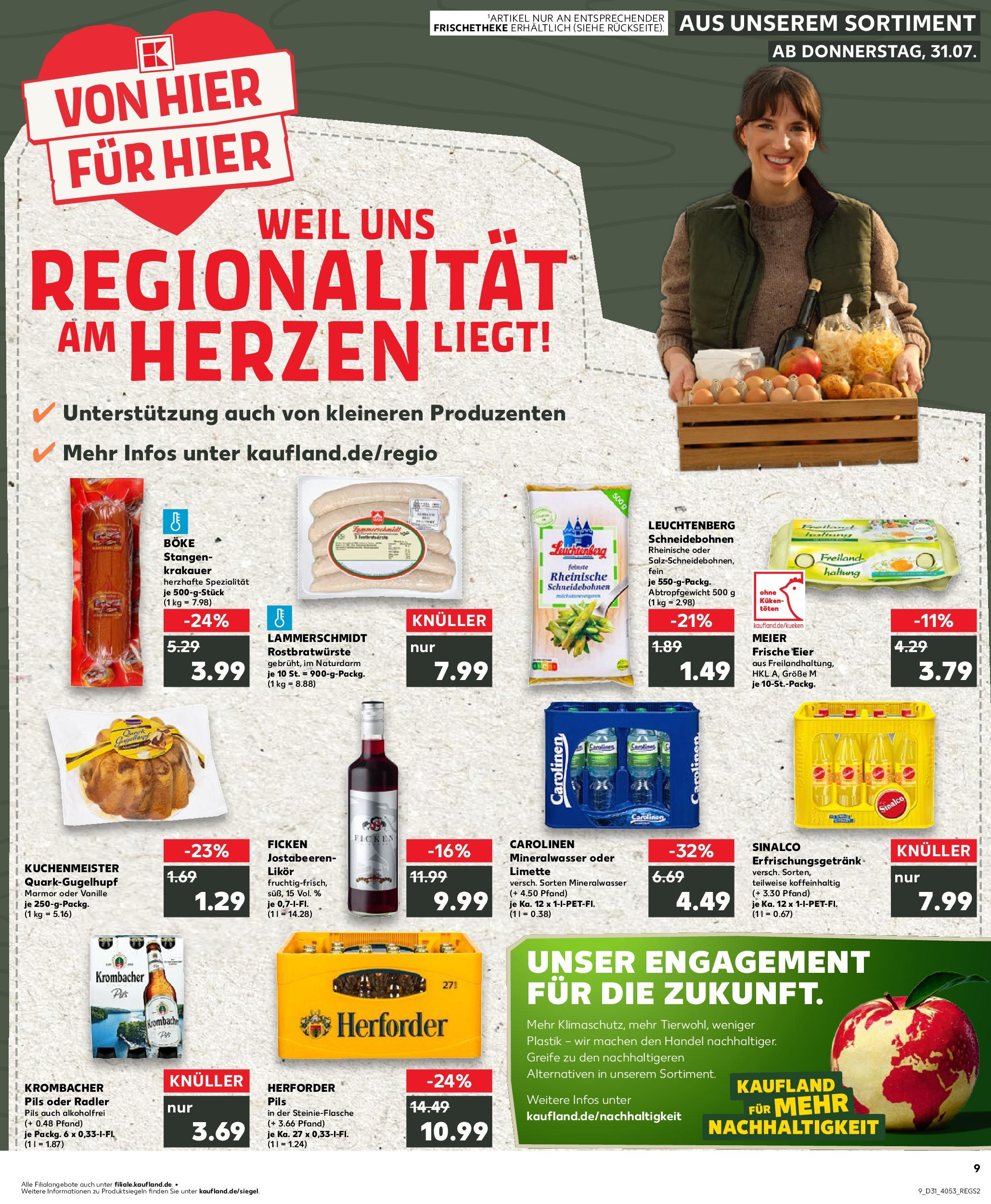 Prospekt Kaufland ab 31.07.2025 » Angebote und Werbung Online | Seite: 9 | Produkte: Sinalco, Mineralwasser, Radler, Limette Prospekt Kaufland ab 31.07.2025 » Angebote Online zum Blättern | Seite: 9 | Produkte: Sinalco, Mineralwasser, Radler, Limette