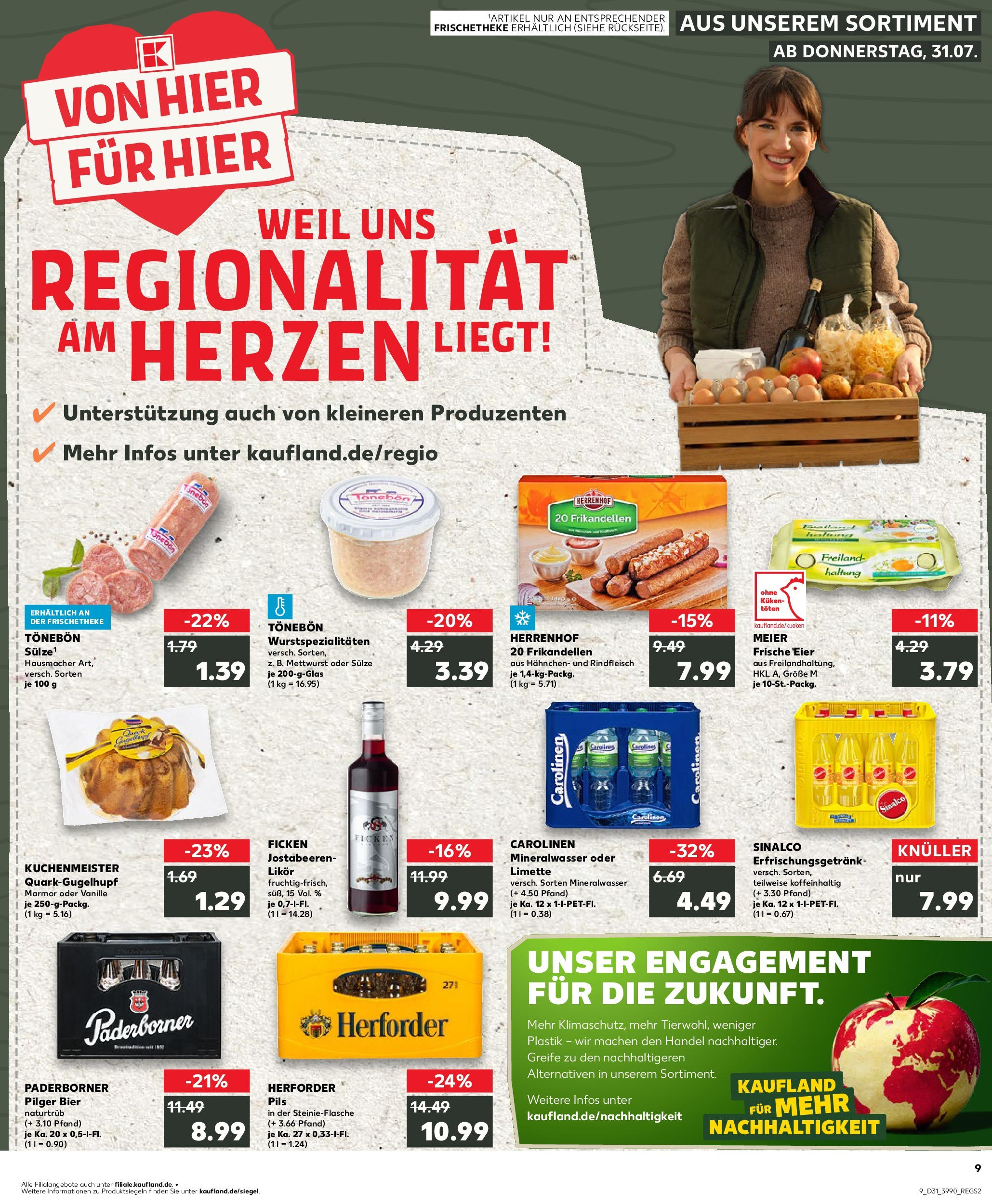 Prospekt Kaufland ab 31.07.2025 » Angebote und Werbung Online | Seite: 9 | Produkte: Sinalco, Hahnchen, Eier, Pils Prospekt Kaufland ab 31.07.2025 » Angebote Online zum Blättern | Seite: 9 | Produkte: Sinalco, Hahnchen, Eier, Pils