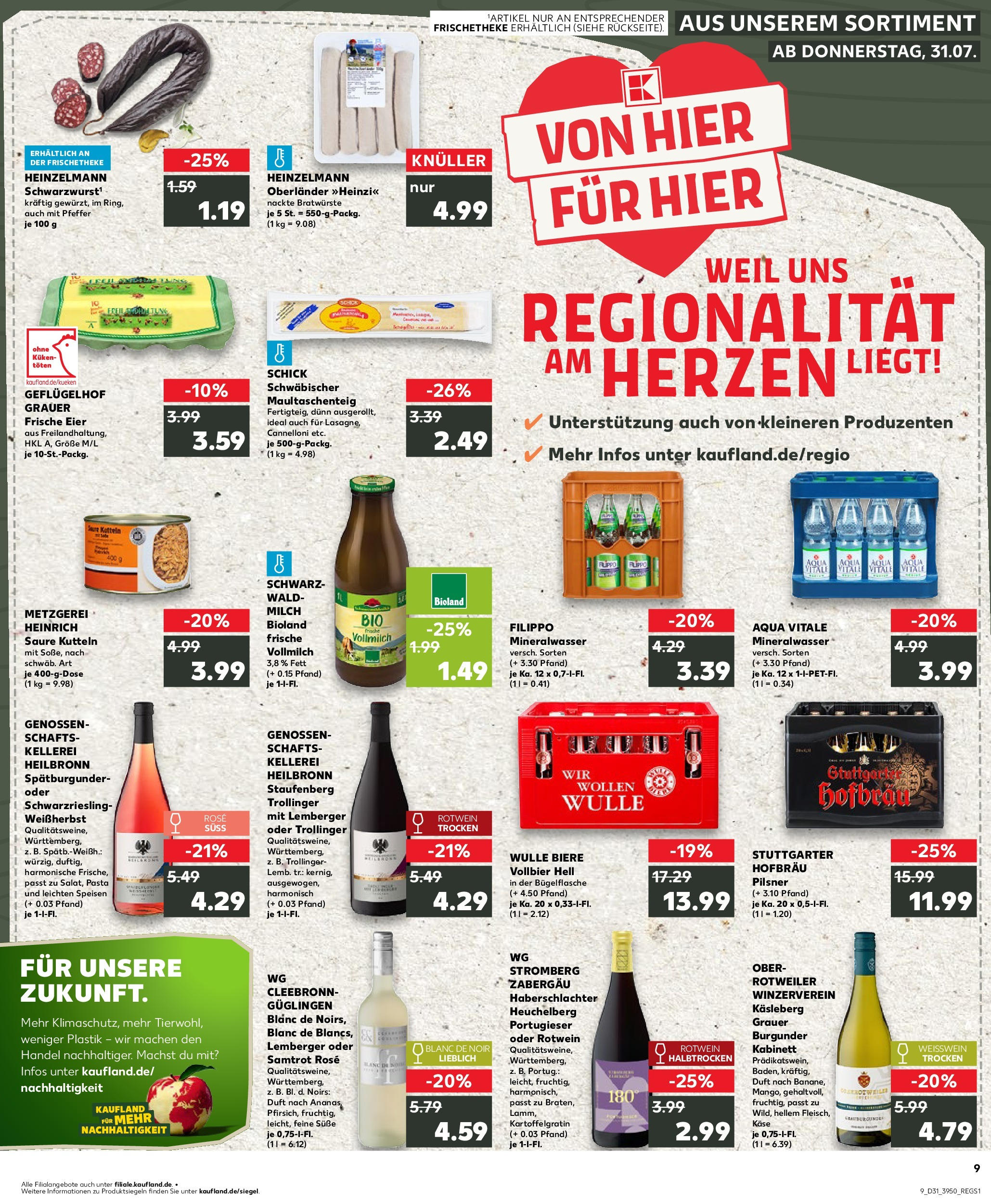 Prospekt Kaufland ab 31.07.2025 » Angebote und Werbung Online | Seite: 9 | Produkte: Milch, Rotwein, Pfeffer, Pasta Prospekt Kaufland ab 31.07.2025 » Angebote Online zum Blättern | Seite: 9 | Produkte: Milch, Rotwein, Pfeffer, Pasta