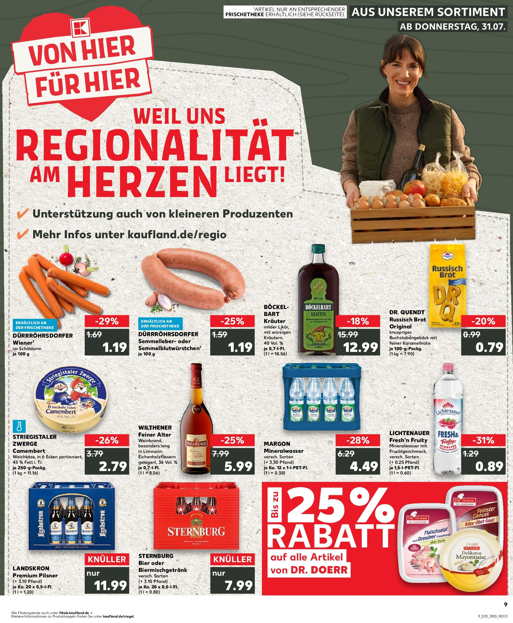 Prospekt Kaufland ab 31.07.2025 » Angebote und Werbung Online | Seite: 9 | Produkte: Wilthener, Mineralwasser, Mayonnaise, Brot Prospekt Kaufland ab 31.07.2025 » Angebote Online zum Blättern | Seite: 9 | Produkte: Wilthener, Mineralwasser, Mayonnaise, Brot