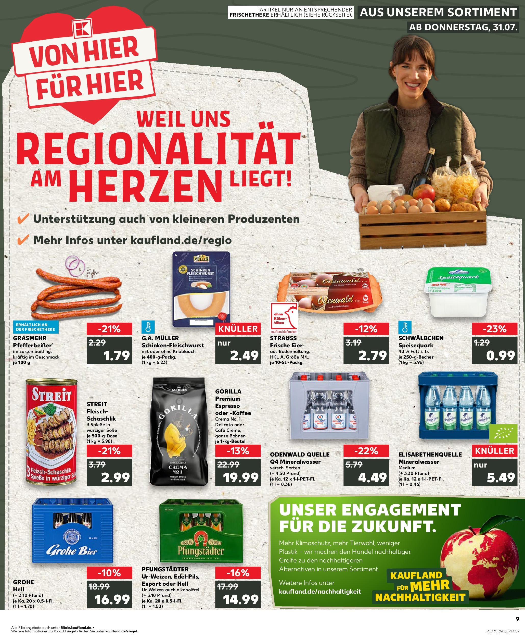 Prospekt Kaufland ab 31.07.2025 » Angebote und Werbung Online | Seite: 9 | Produkte: Kaffee, Bier, Mineralwasser, Soße Prospekt Kaufland ab 31.07.2025 » Angebote Online zum Blättern | Seite: 9 | Produkte: Kaffee, Bier, Mineralwasser, Soße