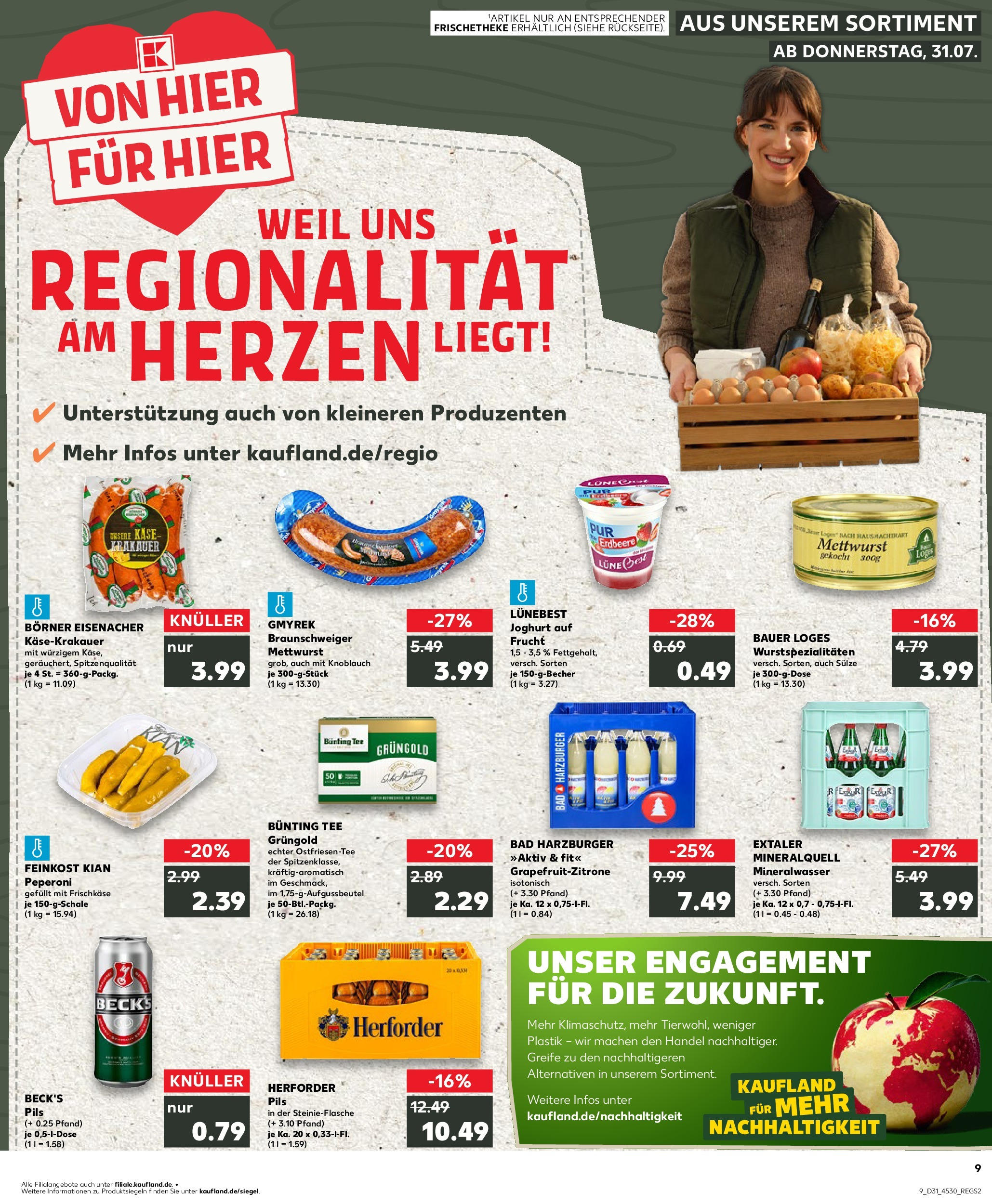 Prospekt Kaufland ab 31.07.2025 » Angebote und Werbung Online | Seite: 9 | Produkte: Käse, Mineralwasser, Knoblauch, Frischkase Prospekt Kaufland ab 31.07.2025 » Angebote Online zum Blättern | Seite: 9 | Produkte: Käse, Mineralwasser, Knoblauch, Frischkase