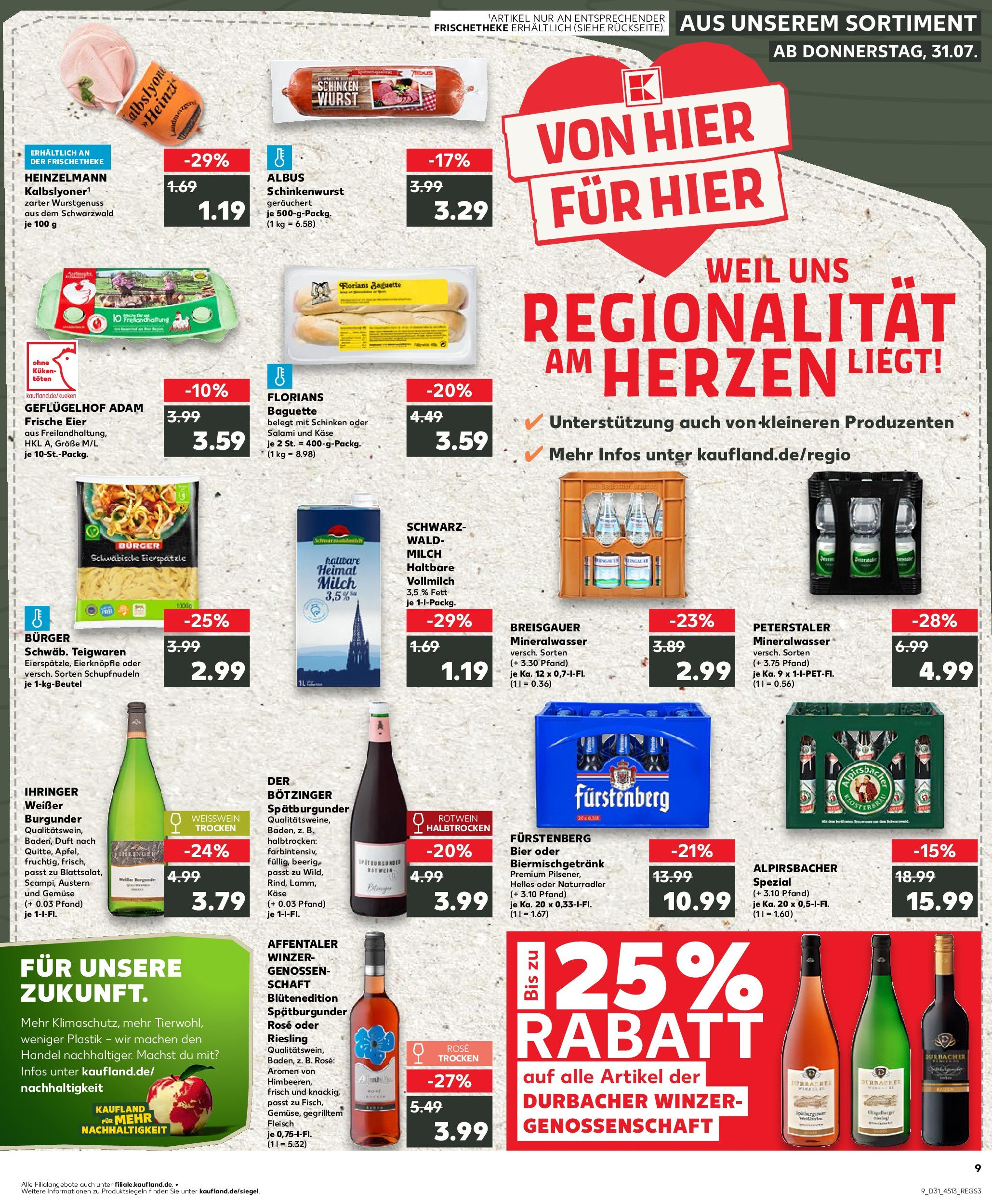 Prospekt Kaufland ab 31.07.2025 » Angebote und Werbung Online | Seite: 9 | Produkte: Eier, Burger, Baguette, Fleisch Prospekt Kaufland ab 31.07.2025 » Angebote Online zum Blättern | Seite: 9 | Produkte: Eier, Burger, Baguette, Fleisch