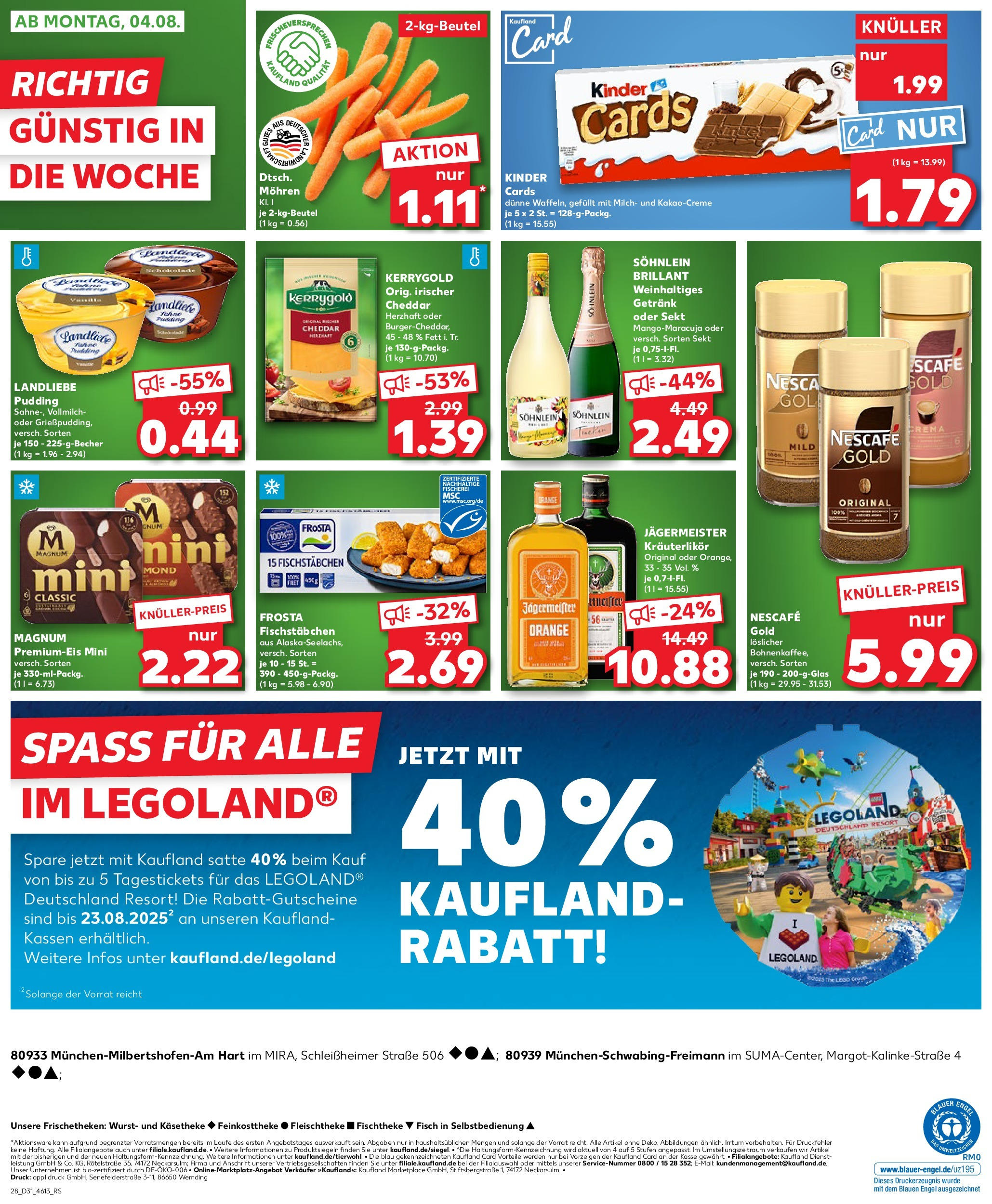 Prospekt Kaufland ab 31.07.2025 » Angebote und Werbung Online | Seite: 28 | Produkte: Sekt, Frosta, Mohren, Wurst Prospekt Kaufland ab 31.07.2025 » Angebote Online zum Blättern | Seite: 28 | Produkte: Sekt, Frosta, Mohren, Wurst