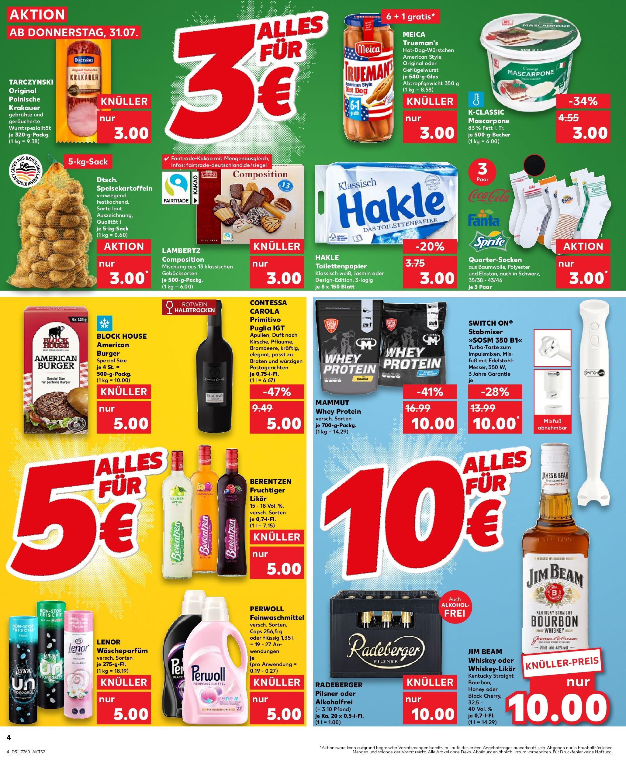 Prospekt Kaufland ab 31.07.2025 » Angebote und Werbung Online | Seite: 4 | Produkte: Lenor, Mascarpone, Burger, Stabmixer Prospekt Kaufland ab 31.07.2025 » Angebote Online zum Blättern | Seite: 4 | Produkte: Lenor, Mascarpone, Burger, Stabmixer