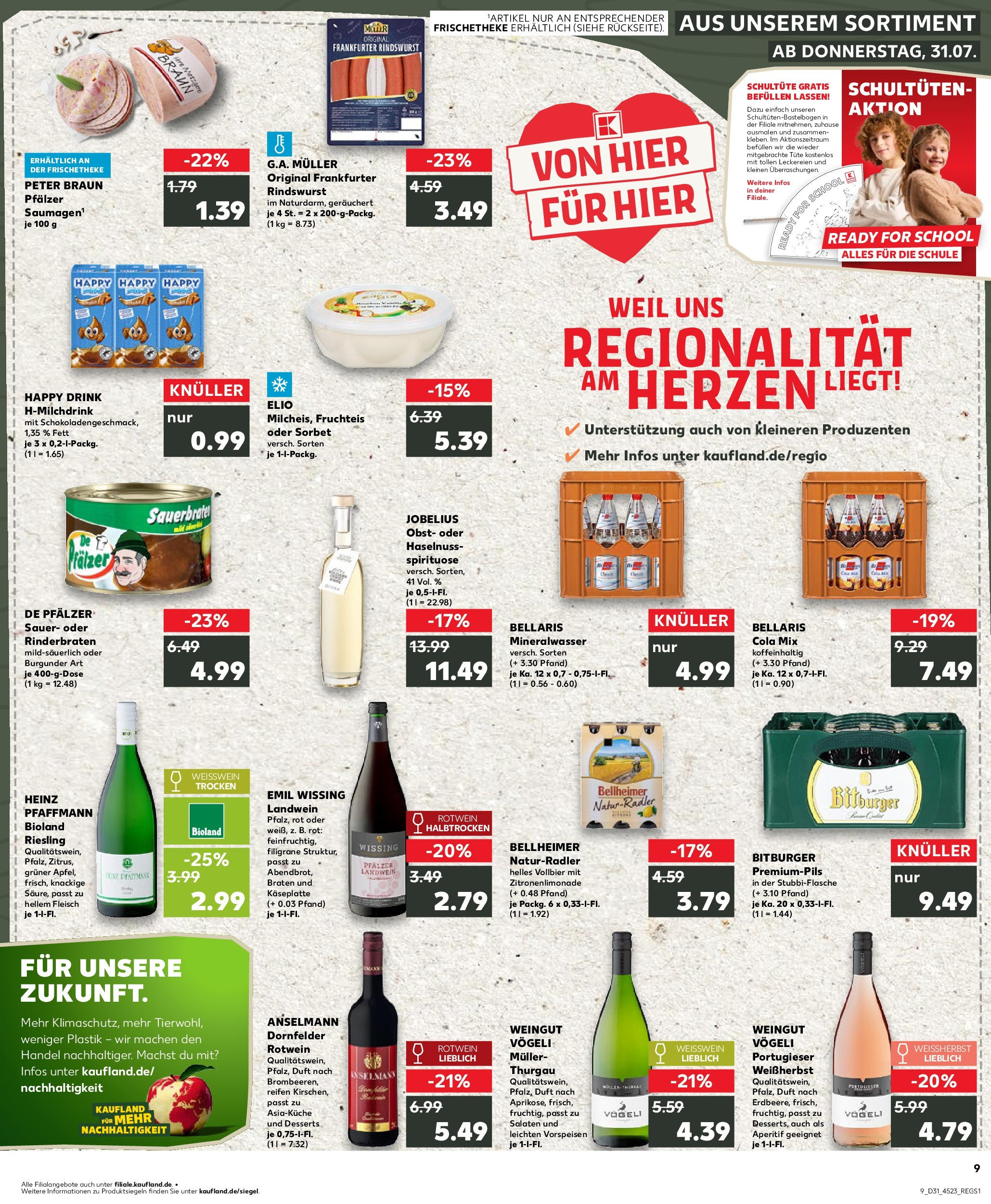 Prospekt Kaufland ab 31.07.2025 » Angebote und Werbung Online | Seite: 9 | Produkte: Cola, Weißwein trocken, Duft, Radler Prospekt Kaufland ab 31.07.2025 » Angebote Online zum Blättern | Seite: 9 | Produkte: Cola, Weißwein trocken, Duft, Radler