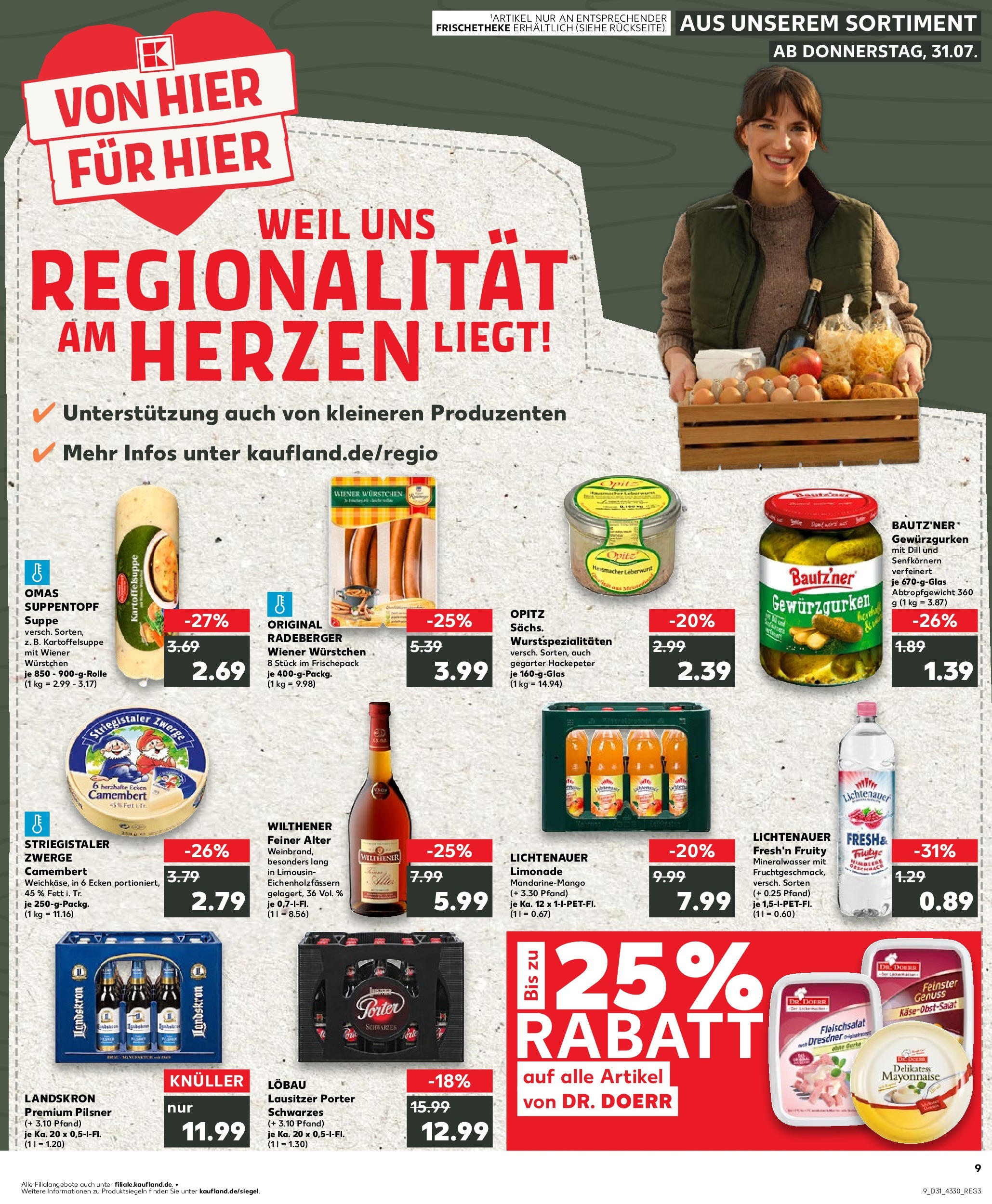 Prospekt Kaufland ab 31.07.2025 » Angebote und Werbung Online | Seite: 9 | Produkte: Wiener wurstchen, Limonade, Mineralwasser, Himbeere Prospekt Kaufland ab 31.07.2025 » Angebote Online zum Blättern | Seite: 9 | Produkte: Wiener wurstchen, Limonade, Mineralwasser, Himbeere