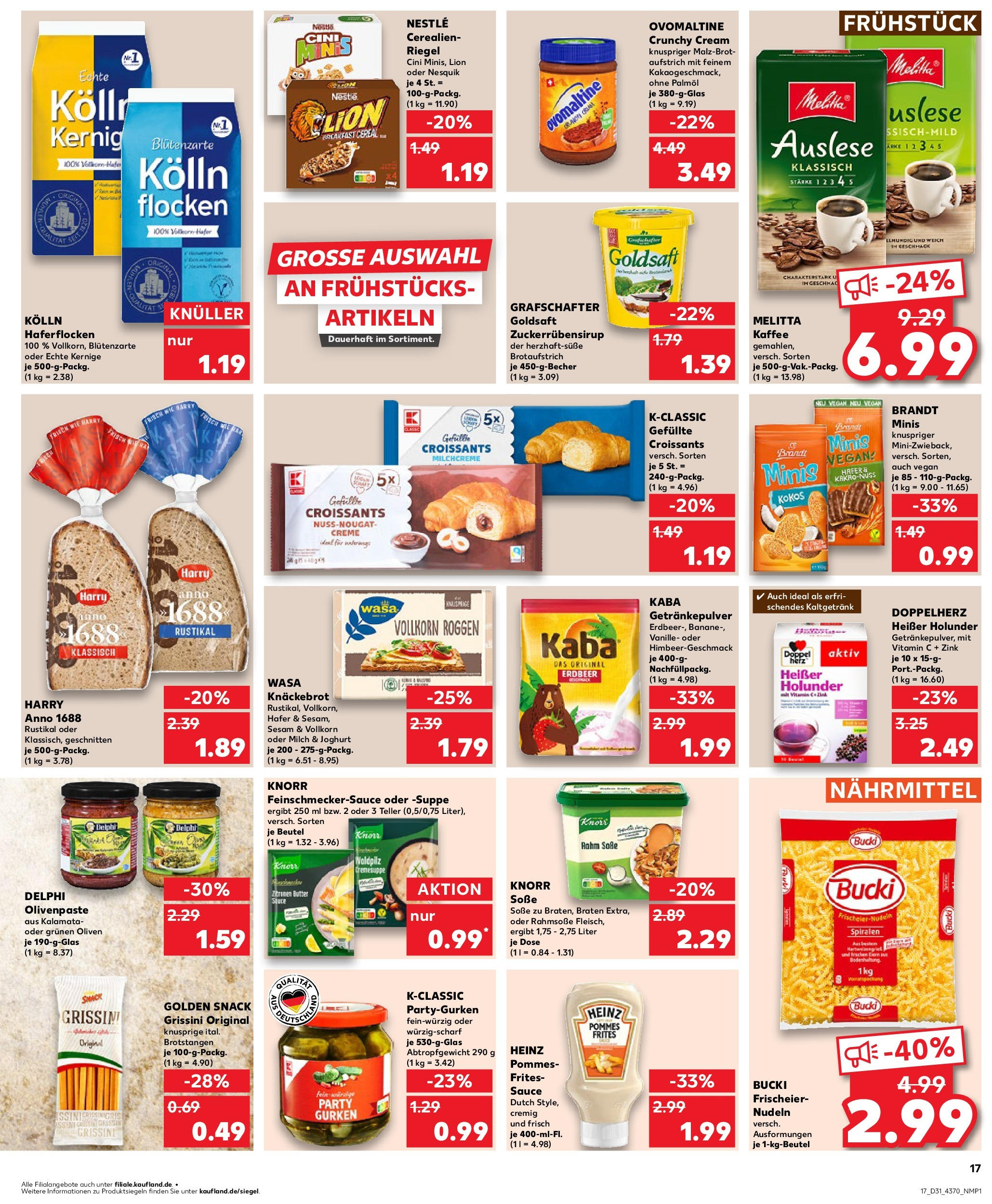 Prospekt Kaufland ab 31.07.2025 » Angebote und Werbung Online | Seite: 17 | Produkte: Joghurt, Pommes, Wasa knackebrot, Zitronen Prospekt Kaufland ab 31.07.2025 » Angebote Online zum Blättern | Seite: 17 | Produkte: Joghurt, Pommes, Wasa knackebrot, Zitronen
