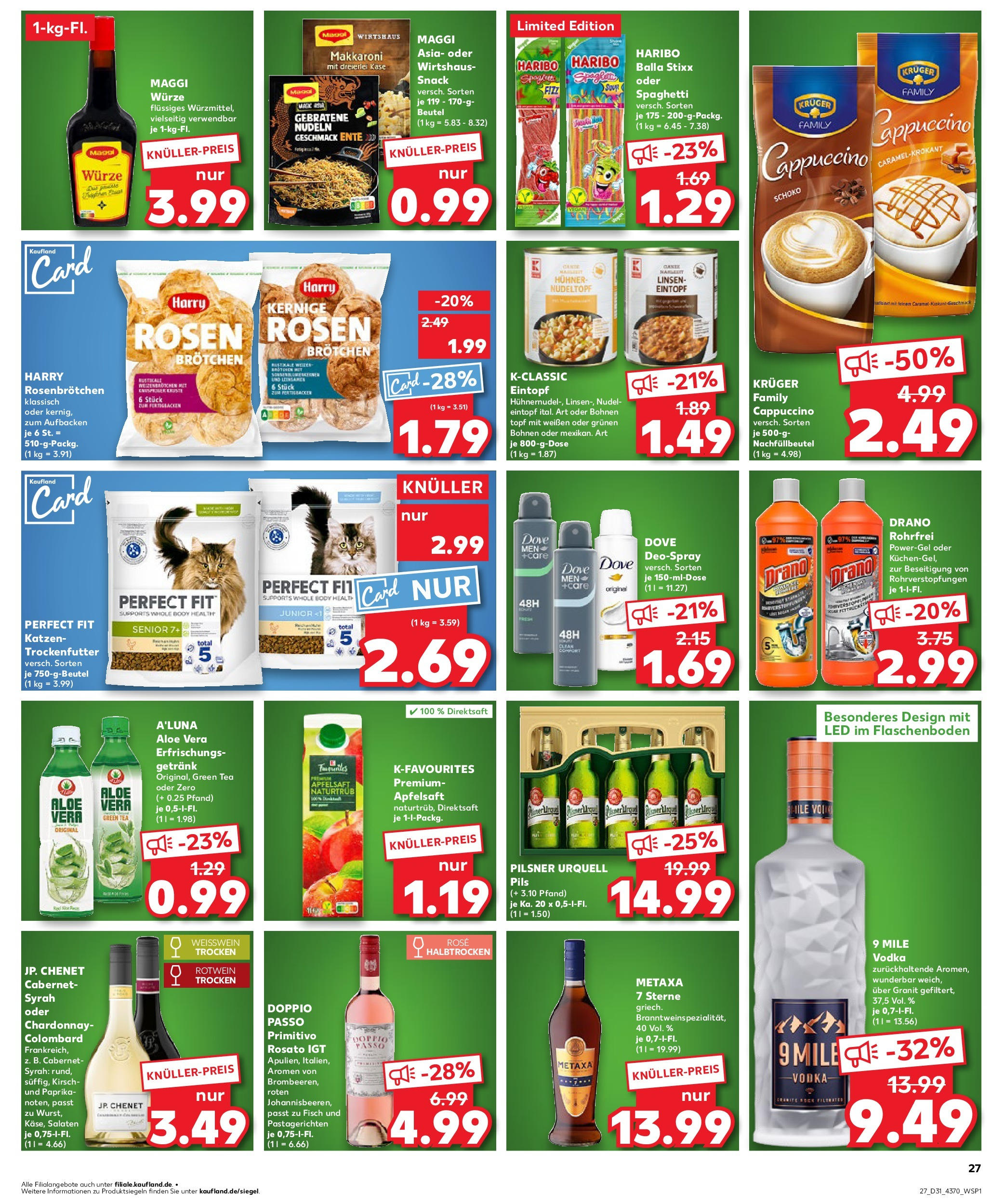 Prospekt Kaufland ab 31.07.2025 » Angebote und Werbung Online | Seite: 27 | Produkte: Haribo, Weißwein, Rotwein, Apfelsaft Prospekt Kaufland ab 31.07.2025 » Angebote Online zum Blättern | Seite: 27 | Produkte: Haribo, Weißwein, Rotwein, Apfelsaft