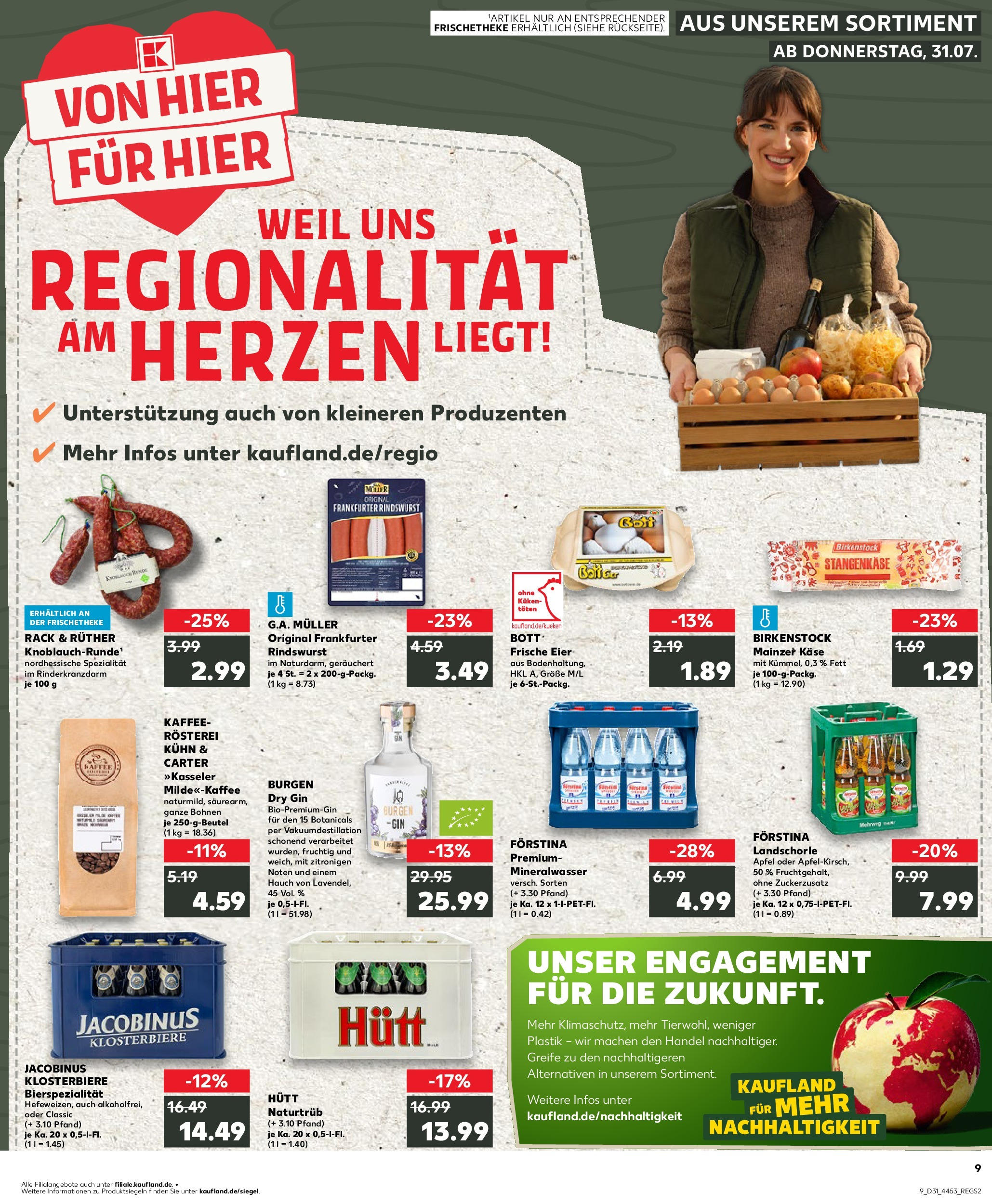 Prospekt Kaufland ab 31.07.2025 » Angebote Online zum Blättern | Seite: 9 | Produkte: Käse, Eier, Kaffee, Äpfel