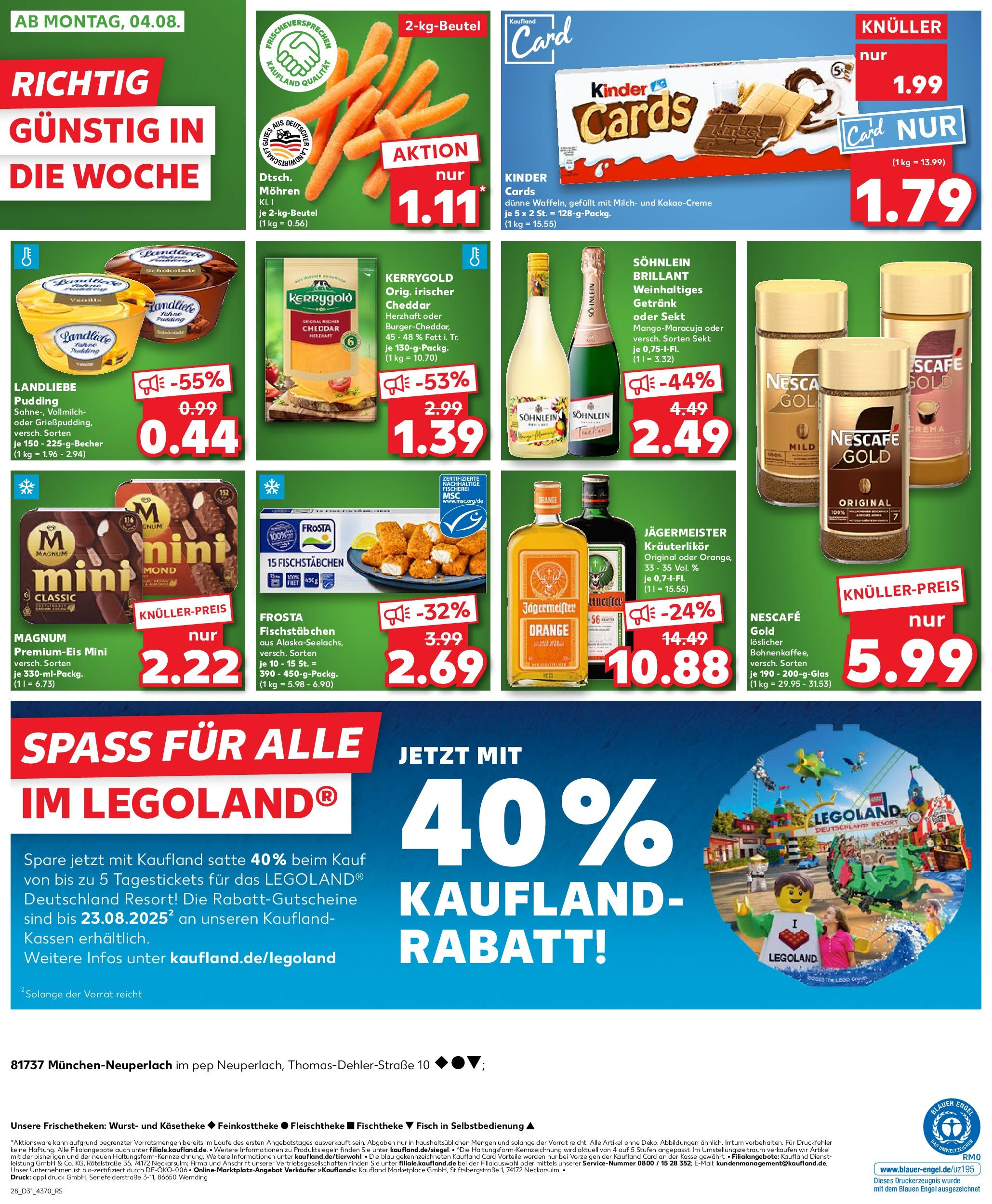 Prospekt Kaufland ab 31.07.2025 » Angebote und Werbung Online | Seite: 28 | Produkte: Nescafe, Mohren, Fisch, Fischstabchen Prospekt Kaufland ab 31.07.2025 » Angebote Online zum Blättern | Seite: 28 | Produkte: Nescafe, Mohren, Fisch, Fischstabchen