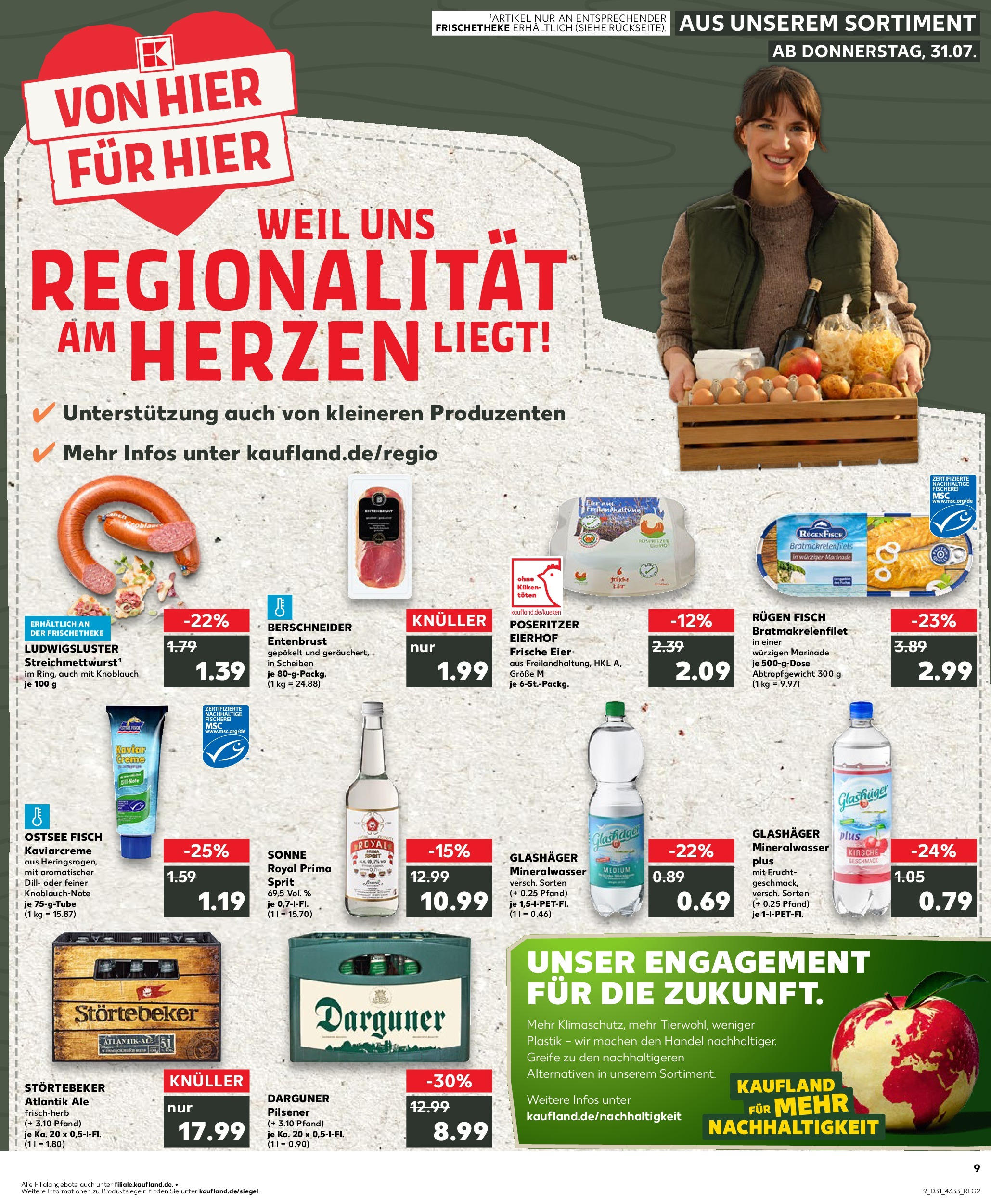 Prospekt Kaufland ab 31.07.2025 » Angebote und Werbung Online | Seite: 9 | Produkte: Eier, Creme, Fisch, Knoblauch Prospekt Kaufland ab 31.07.2025 » Angebote Online zum Blättern | Seite: 9 | Produkte: Eier, Creme, Fisch, Knoblauch