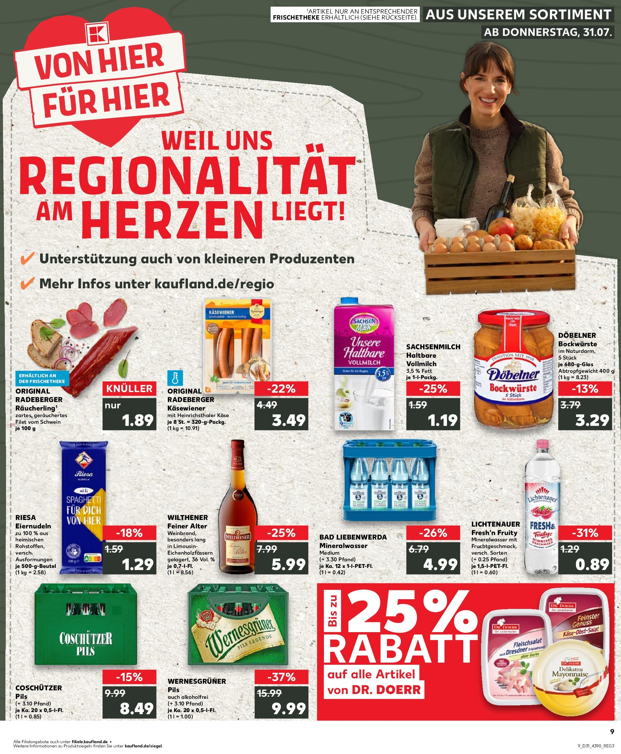 Prospekt Kaufland ab 31.07.2025 » Angebote und Werbung Online | Seite: 9 | Produkte: Wilthener, Wernesgruner, Mayonnaise, Himbeere Prospekt Kaufland ab 31.07.2025 » Angebote Online zum Blättern | Seite: 9 | Produkte: Wilthener, Wernesgruner, Mayonnaise, Himbeere