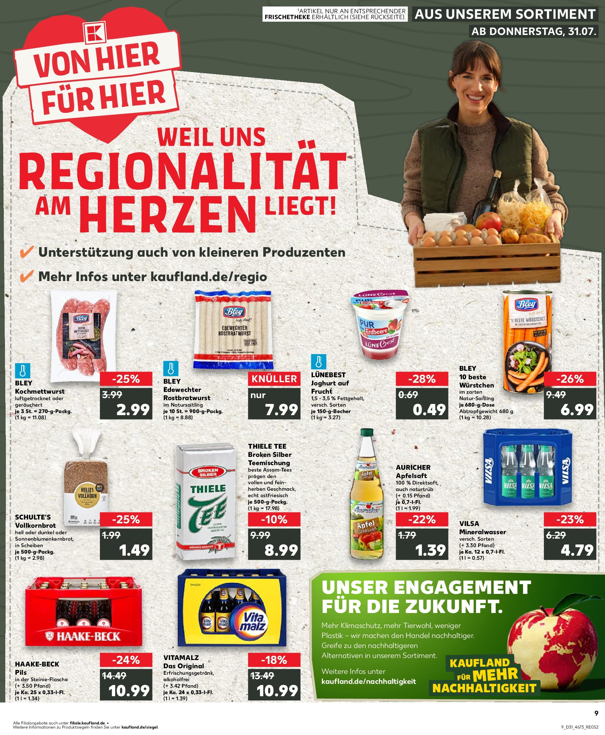 Prospekt Kaufland ab 31.07.2025 » Angebote und Werbung Online | Seite: 9 | Produkte: Vollkornbrot, Äpfel, Apple, Tee Prospekt Kaufland ab 31.07.2025 » Angebote Online zum Blättern | Seite: 9 | Produkte: Vollkornbrot, Äpfel, Apple, Tee