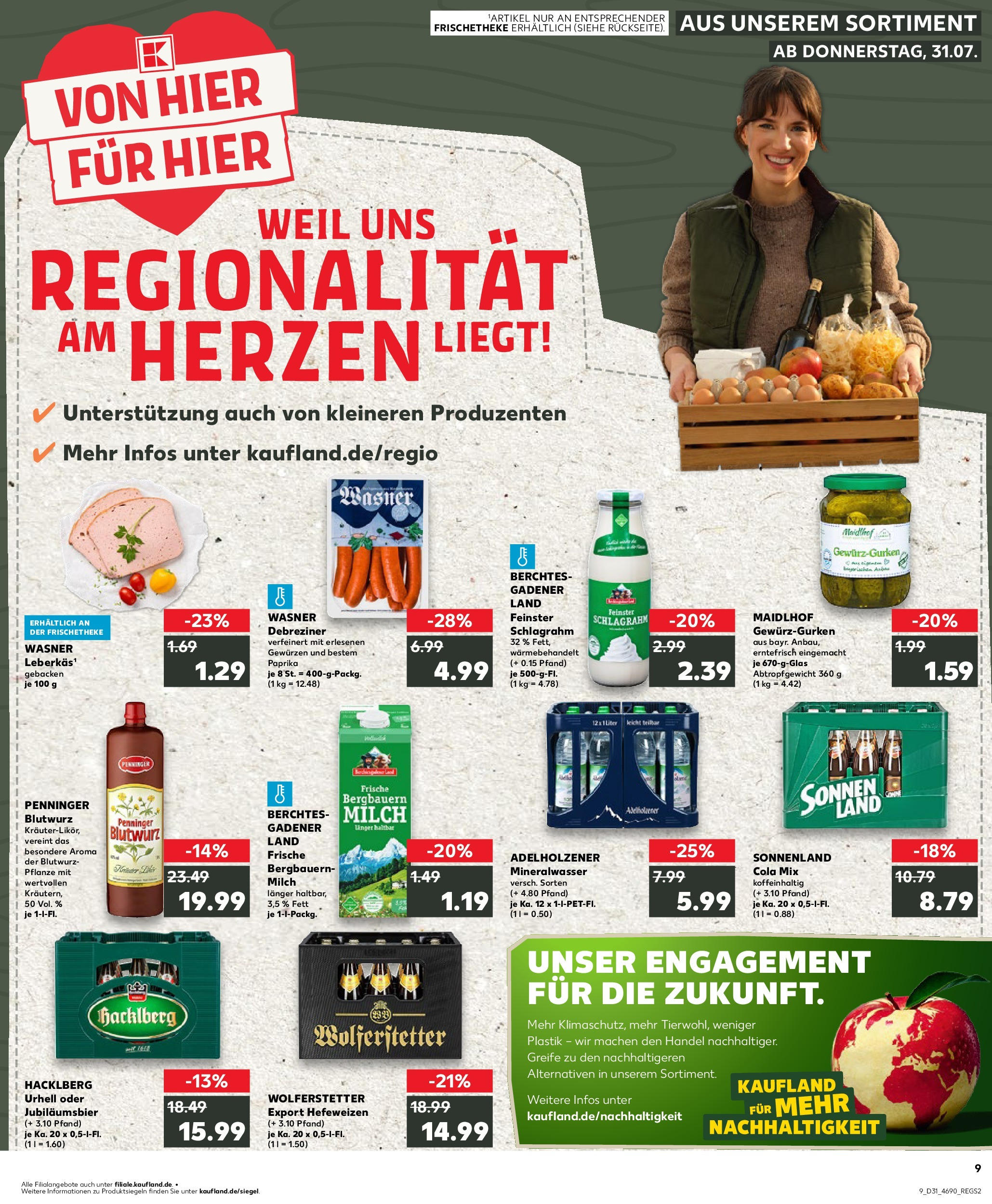 Prospekt Kaufland ab 31.07.2025 » Angebote und Werbung Online | Seite: 9 | Produkte: Milch, Adelholzener, Mineralwasser, Paprika Prospekt Kaufland ab 31.07.2025 » Angebote Online zum Blättern | Seite: 9 | Produkte: Milch, Adelholzener, Mineralwasser, Paprika