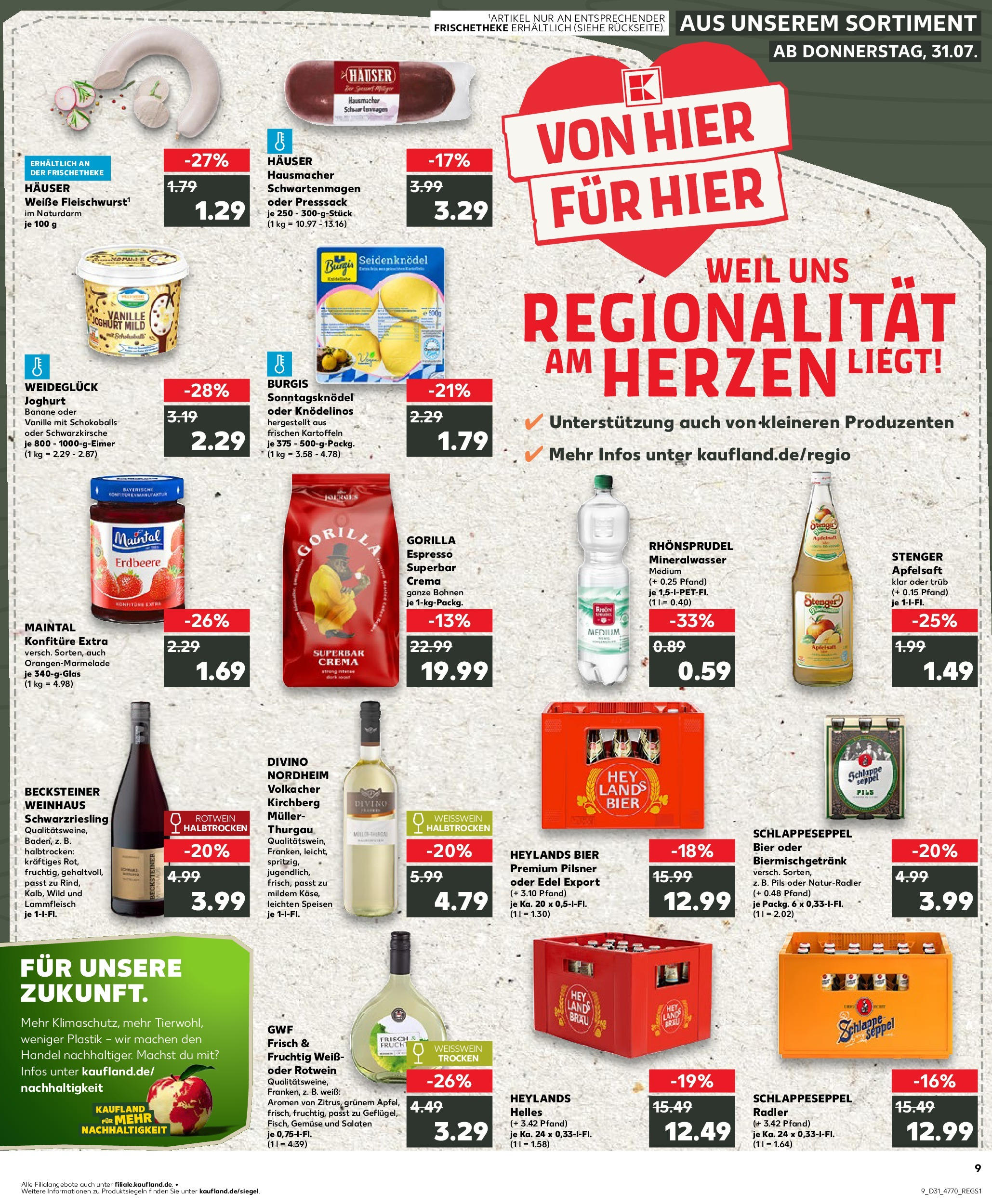 Prospekt Kaufland ab 31.07.2025 » Angebote und Werbung Online | Seite: 9 | Produkte: Bier, Pils, Apfelsaft, Radler Prospekt Kaufland ab 31.07.2025 » Angebote Online zum Blättern | Seite: 9 | Produkte: Bier, Pils, Apfelsaft, Radler