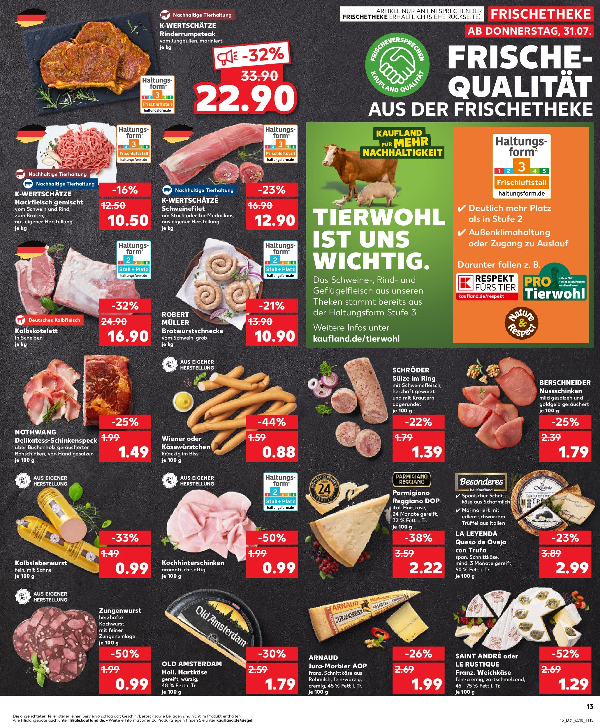 Prospekt Kaufland ab 31.07.2025 » Angebote und Werbung Online | Seite: 13 | Produkte: Käse, Schweinefilet, Sahne, Hackfleisch Prospekt Kaufland ab 31.07.2025 » Angebote Online zum Blättern | Seite: 13 | Produkte: Käse, Schweinefilet, Sahne, Hackfleisch