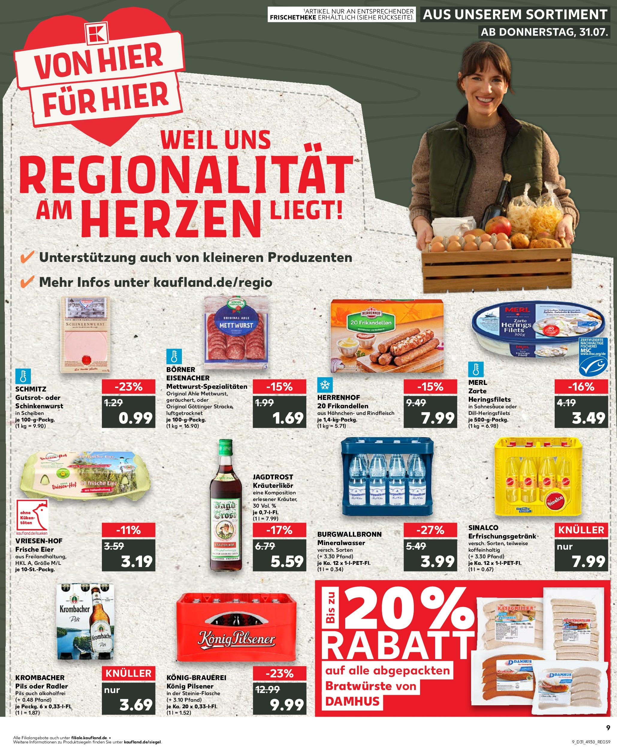 Prospekt Kaufland ab 31.07.2025 » Angebote und Werbung Online | Seite: 9 | Produkte: Konig pilsener, Eier, Mineralwasser, Radler Prospekt Kaufland ab 31.07.2025 » Angebote Online zum Blättern | Seite: 9 | Produkte: Konig pilsener, Eier, Mineralwasser, Radler