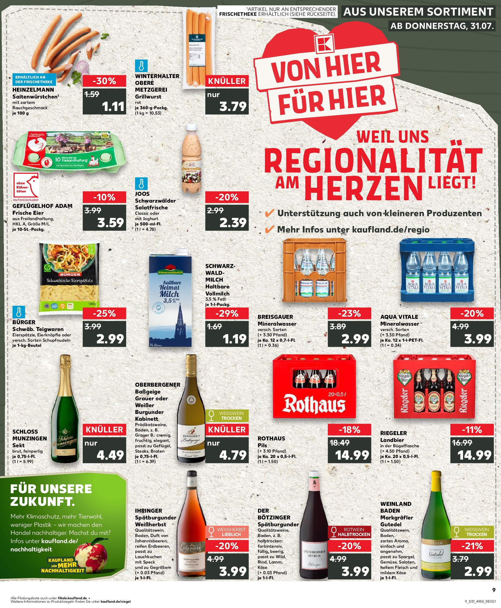 Prospekt Kaufland ab 31.07.2025 » Angebote und Werbung Online | Seite: 9 | Produkte: Milch, Pils, Mineralwasser, Fleisch Prospekt Kaufland ab 31.07.2025 » Angebote Online zum Blättern | Seite: 9 | Produkte: Milch, Pils, Mineralwasser, Fleisch