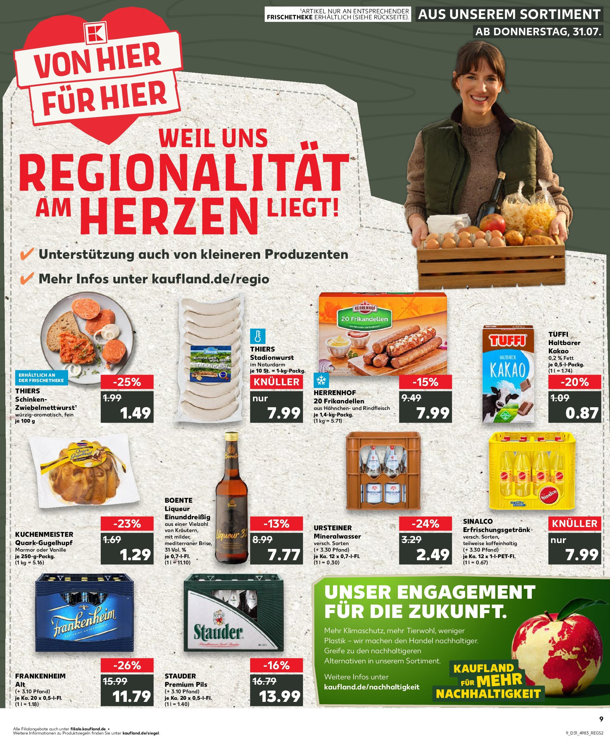 Prospekt Kaufland ab 31.07.2025 » Angebote und Werbung Online | Seite: 9 | Produkte: Sinalco, Mineralwasser, Schinken, Rindfleisch Prospekt Kaufland ab 31.07.2025 » Angebote Online zum Blättern | Seite: 9 | Produkte: Sinalco, Mineralwasser, Schinken, Rindfleisch