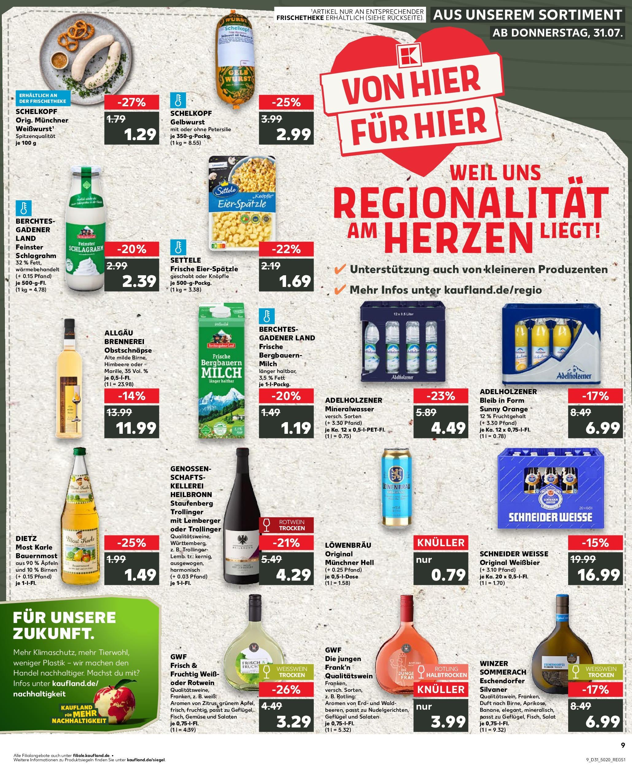 Prospekt Kaufland ab 31.07.2025 » Angebote und Werbung Online | Seite: 9 | Produkte: Weißwein, Duft, Himbeere, Petersilie Prospekt Kaufland ab 31.07.2025 » Angebote Online zum Blättern | Seite: 9 | Produkte: Weißwein, Duft, Himbeere, Petersilie