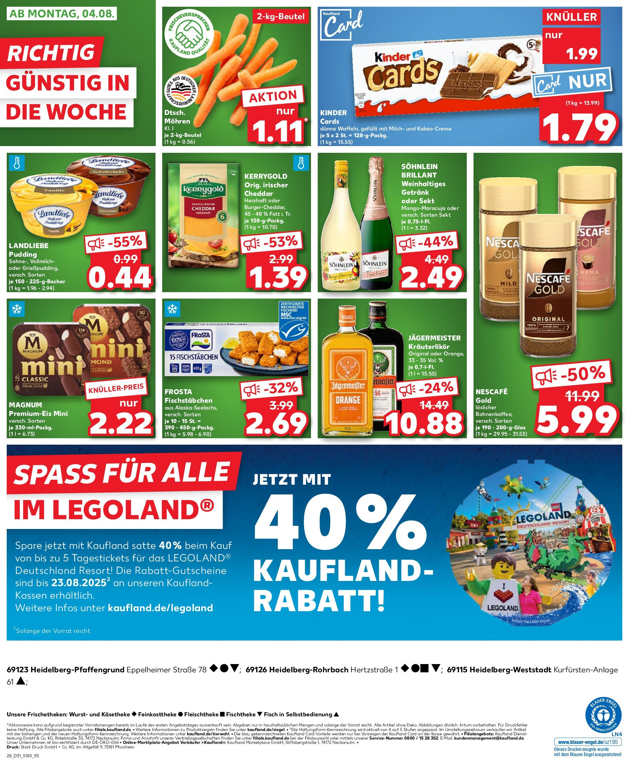 Prospekt Kaufland ab 31.07.2025 » Angebote Online zum Blättern | Seite: 28 | Produkte: Sekt, Pudding, Mohren, Fisch