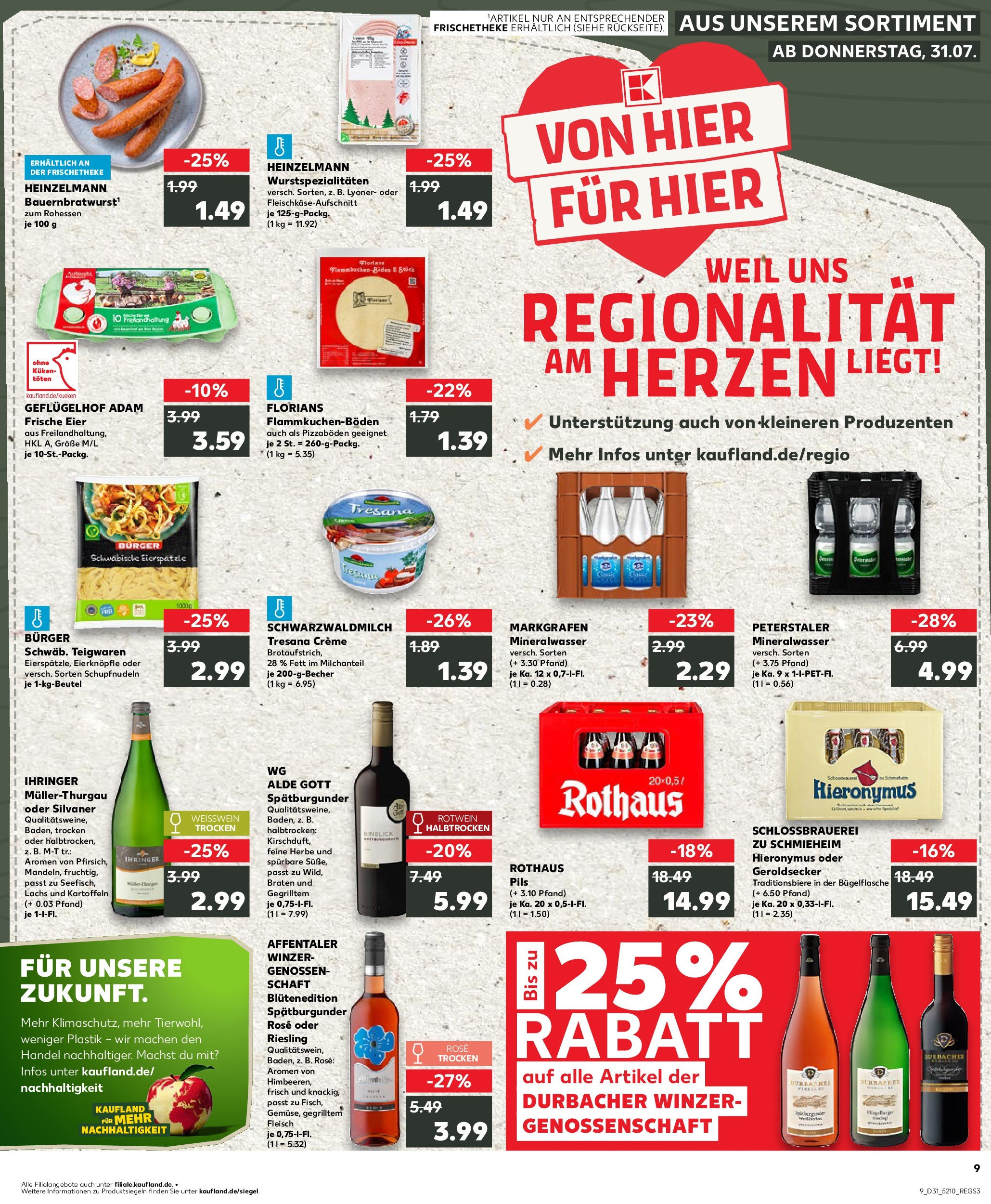 Prospekt Kaufland ab 31.07.2025 » Angebote und Werbung Online | Seite: 9 | Produkte: Eier, Weißwein, Pils, Mineralwasser Prospekt Kaufland ab 31.07.2025 » Angebote Online zum Blättern | Seite: 9 | Produkte: Eier, Weißwein, Pils, Mineralwasser