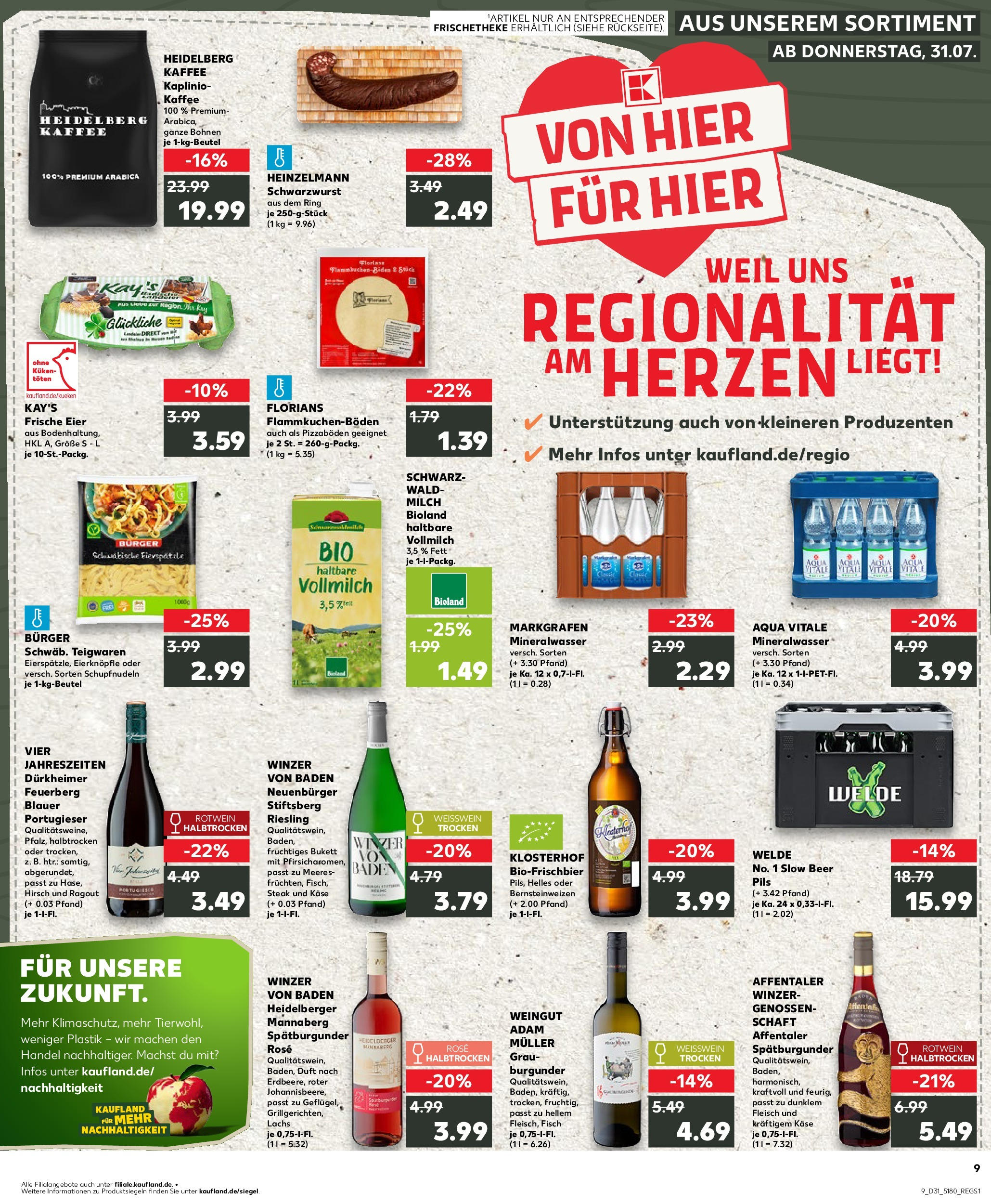 Prospekt Kaufland ab 31.07.2025 » Angebote Online zum Blättern | Seite: 9 | Produkte: Weißwein, Rotwein, Duft, Fisch