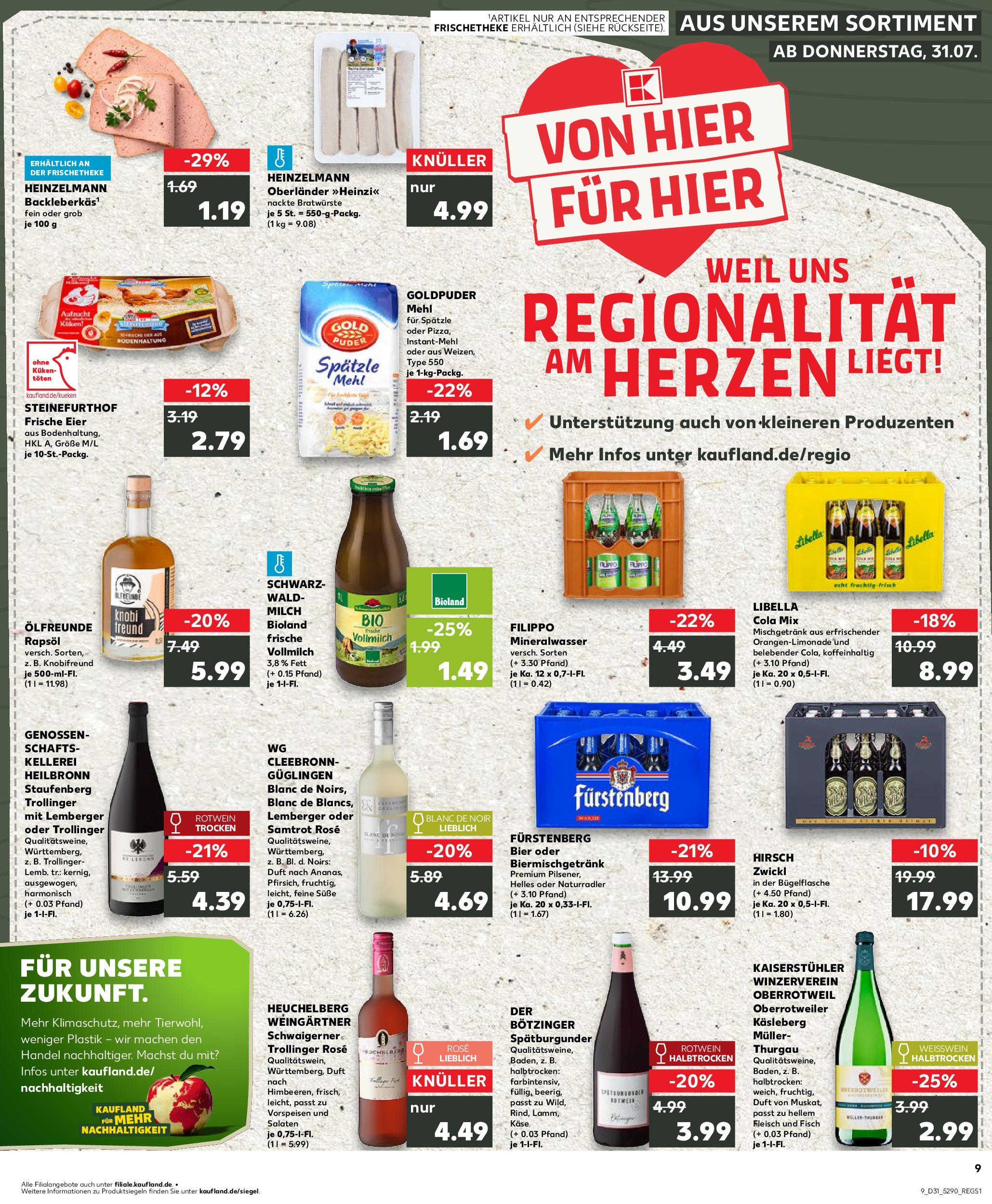 Prospekt Kaufland ab 31.07.2025 » Angebote und Werbung Online | Seite: 9 | Produkte: Milch, Käse, Eier, Bier Prospekt Kaufland ab 31.07.2025 » Angebote Online zum Blättern | Seite: 9 | Produkte: Milch, Käse, Eier, Bier