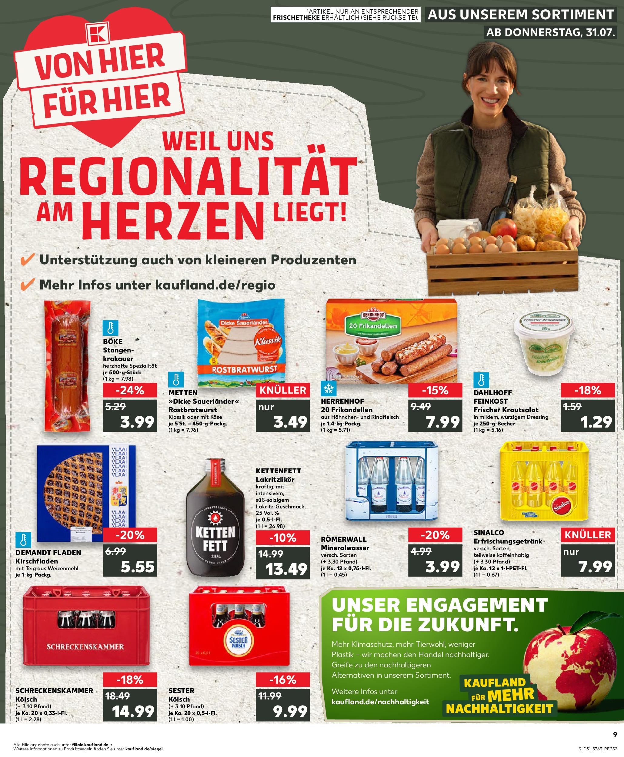 Prospekt Kaufland ab 31.07.2025 » Angebote und Werbung Online | Seite: 9 | Produkte: Käse, Dressing, Mineralwasser, Rindfleisch Prospekt Kaufland ab 31.07.2025 » Angebote Online zum Blättern | Seite: 9 | Produkte: Käse, Dressing, Mineralwasser, Rindfleisch